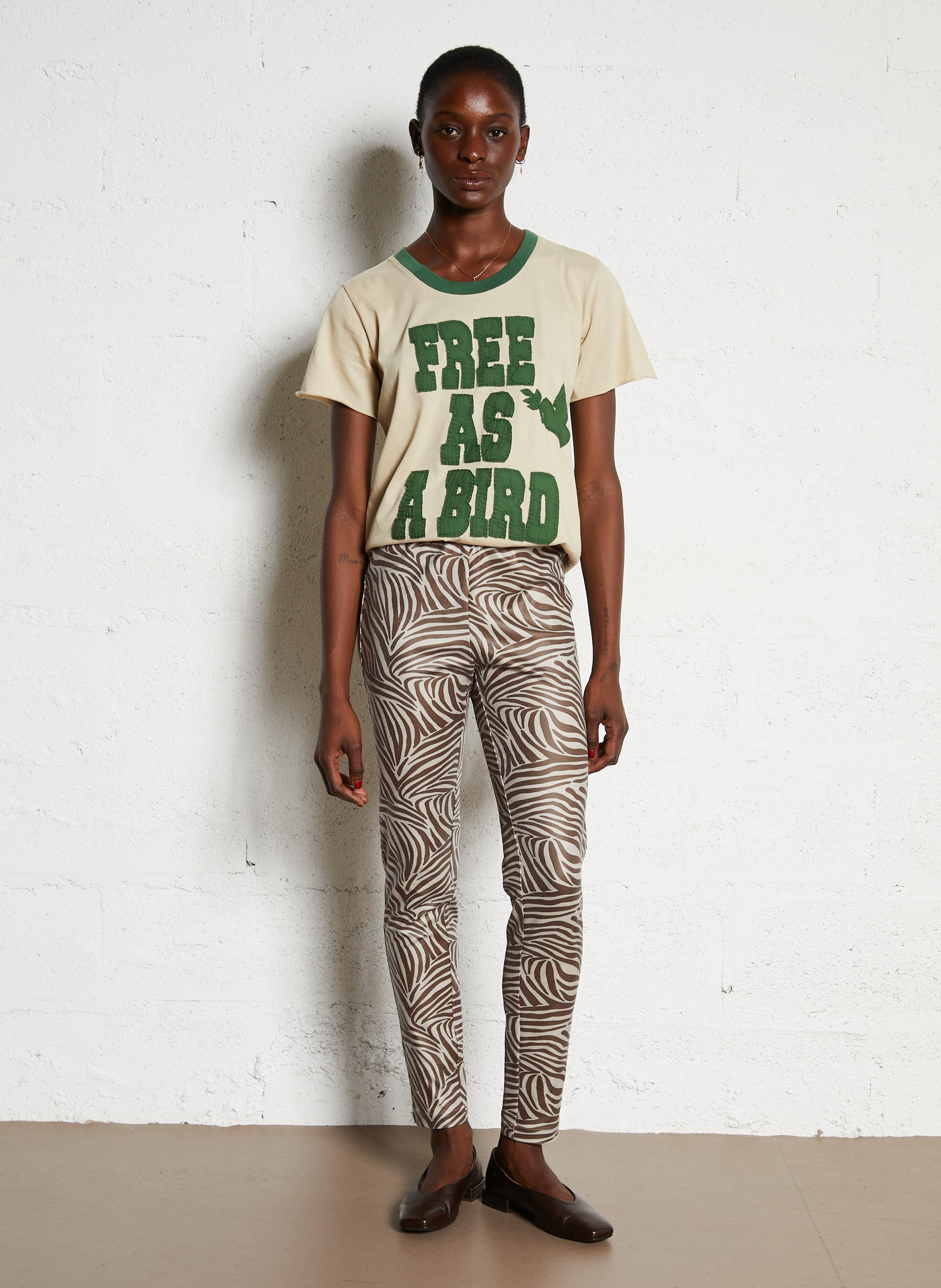 T-shirt van biokatoen met ronde hals LEON & HARPER Grijs