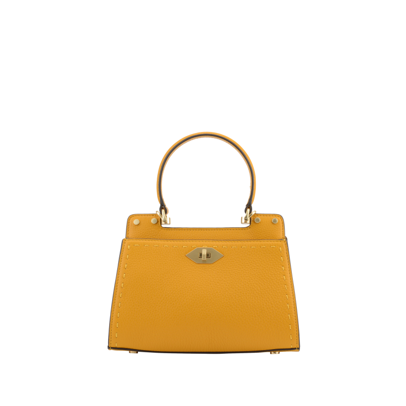 Handbag - cowhide leather POURCHET Red