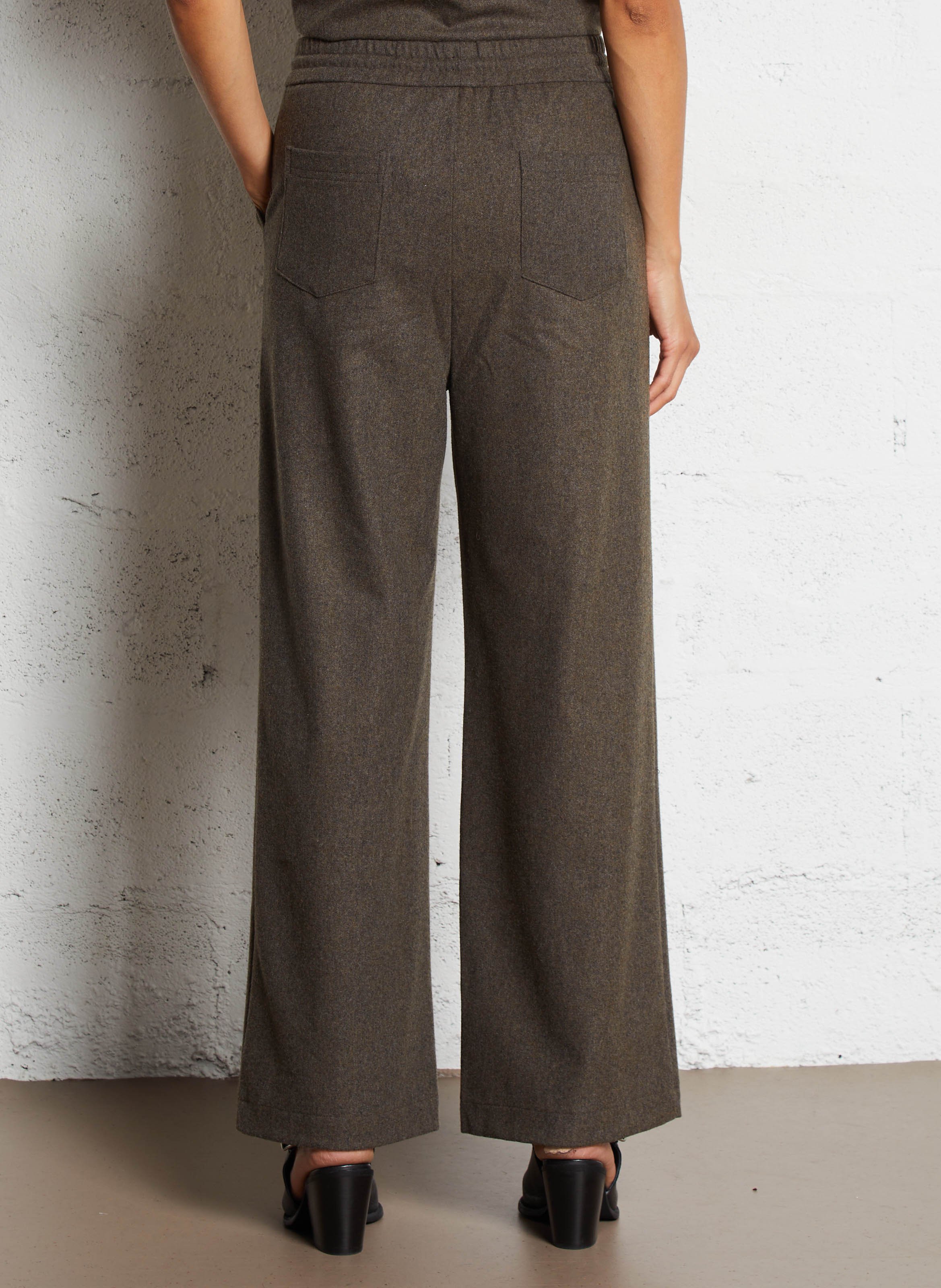 Pantalon large en maille SEE U SOON Kaki