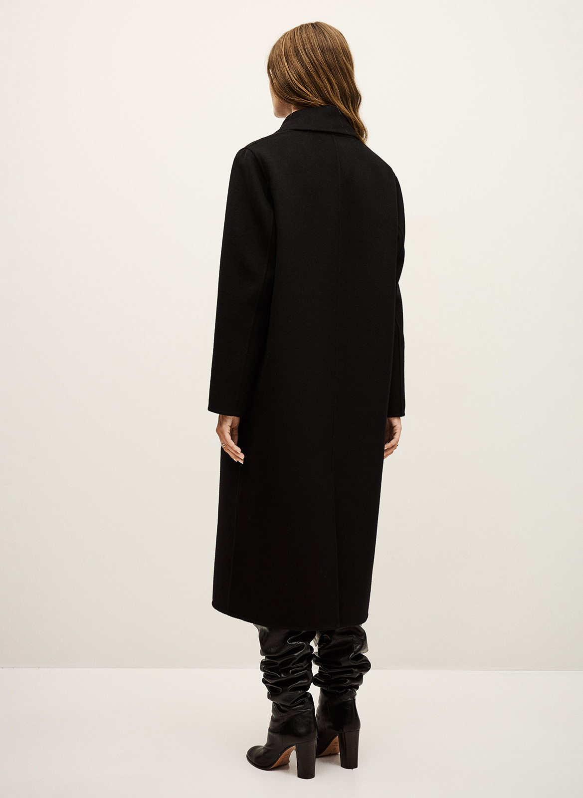 Oversized wool-blend coat with tailored collar BA&SH Black