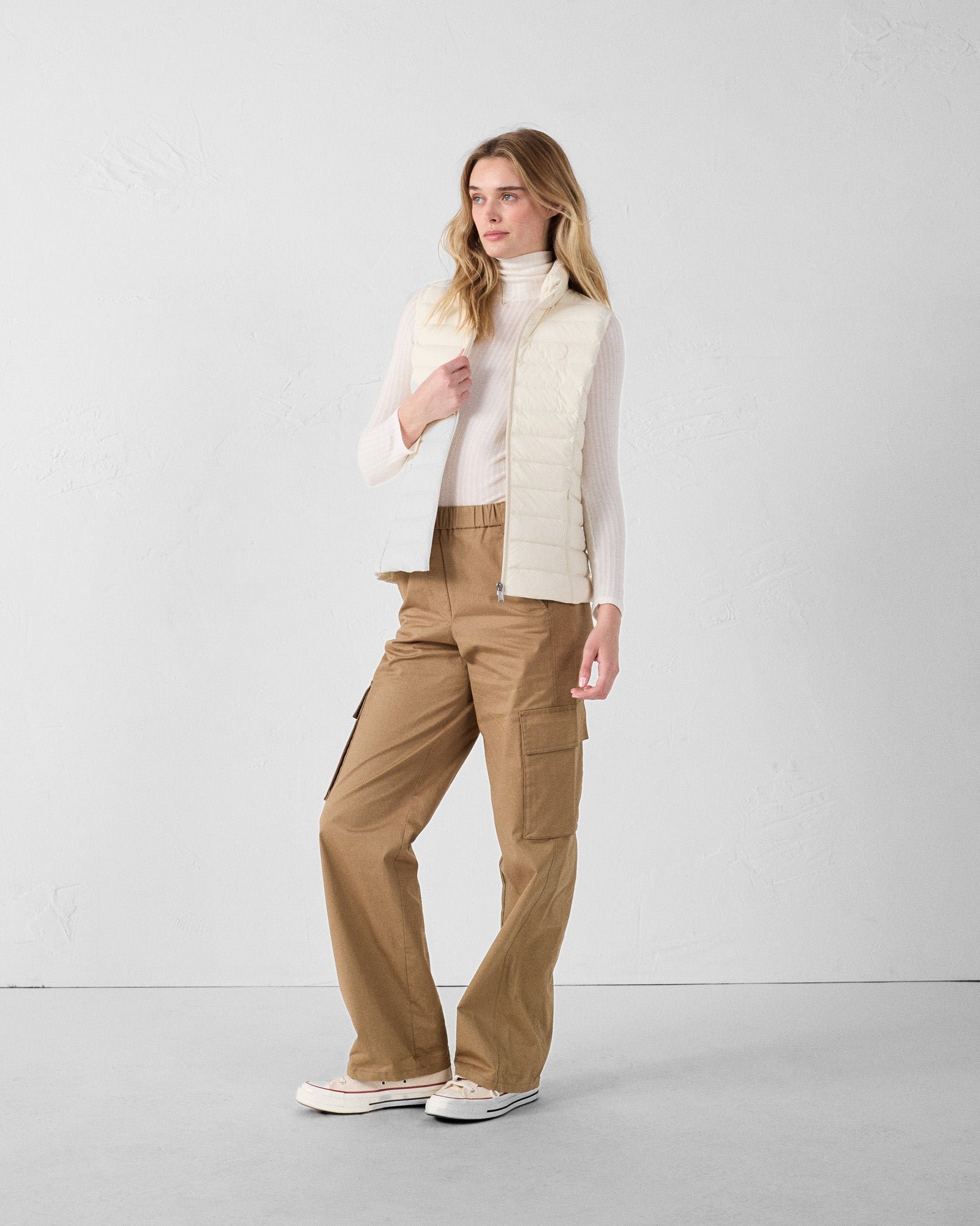 Stretch sleeveless down jacket Grenada JOTT White