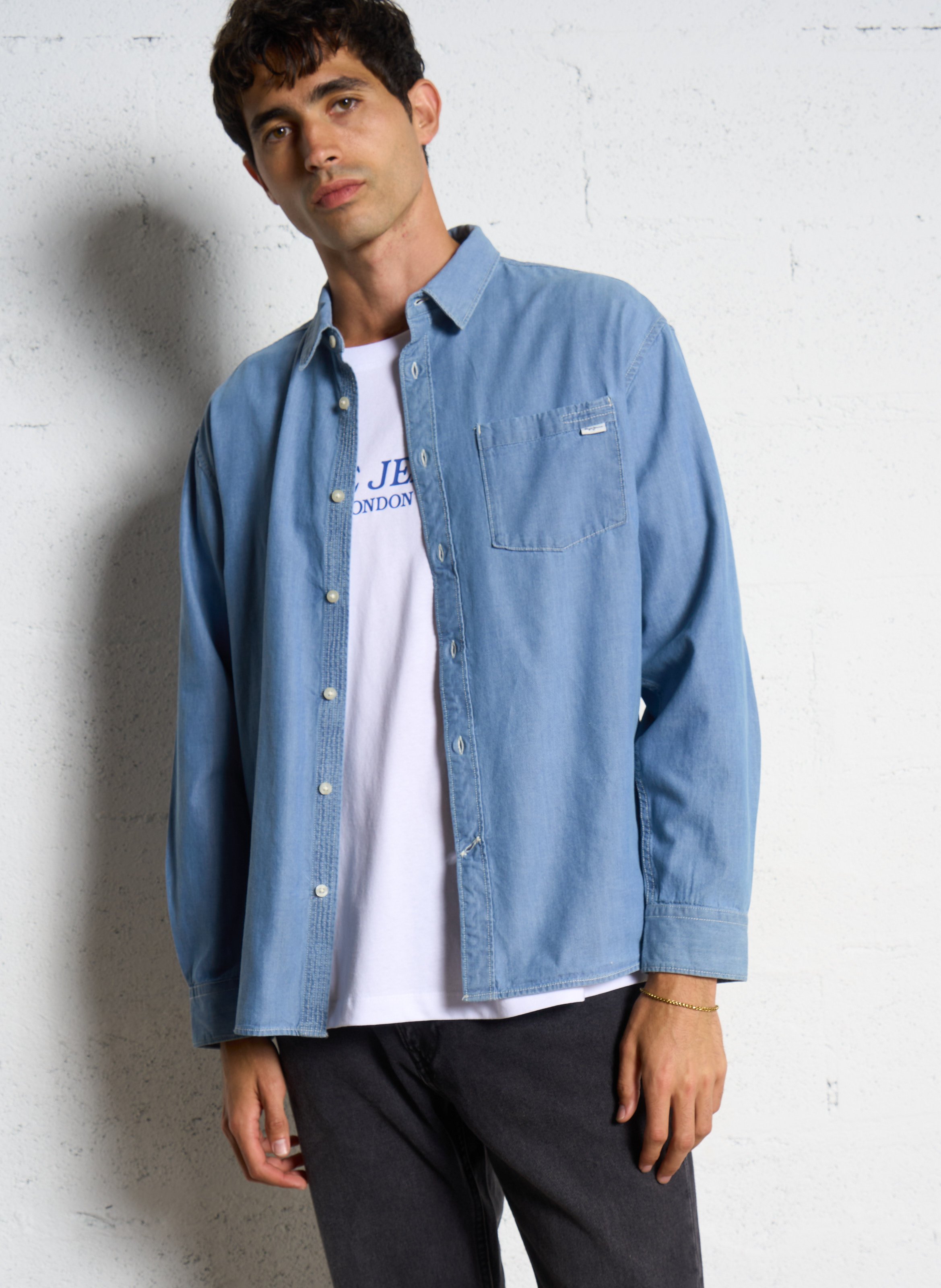 Bridget denim shirt PEPE JEANS Blue