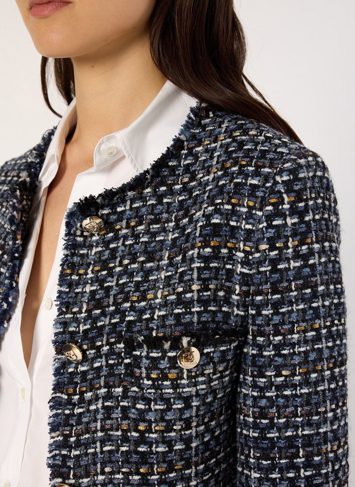 Straight fit top with 3/4 sleeves in a solid color GERARD DAREL Blue