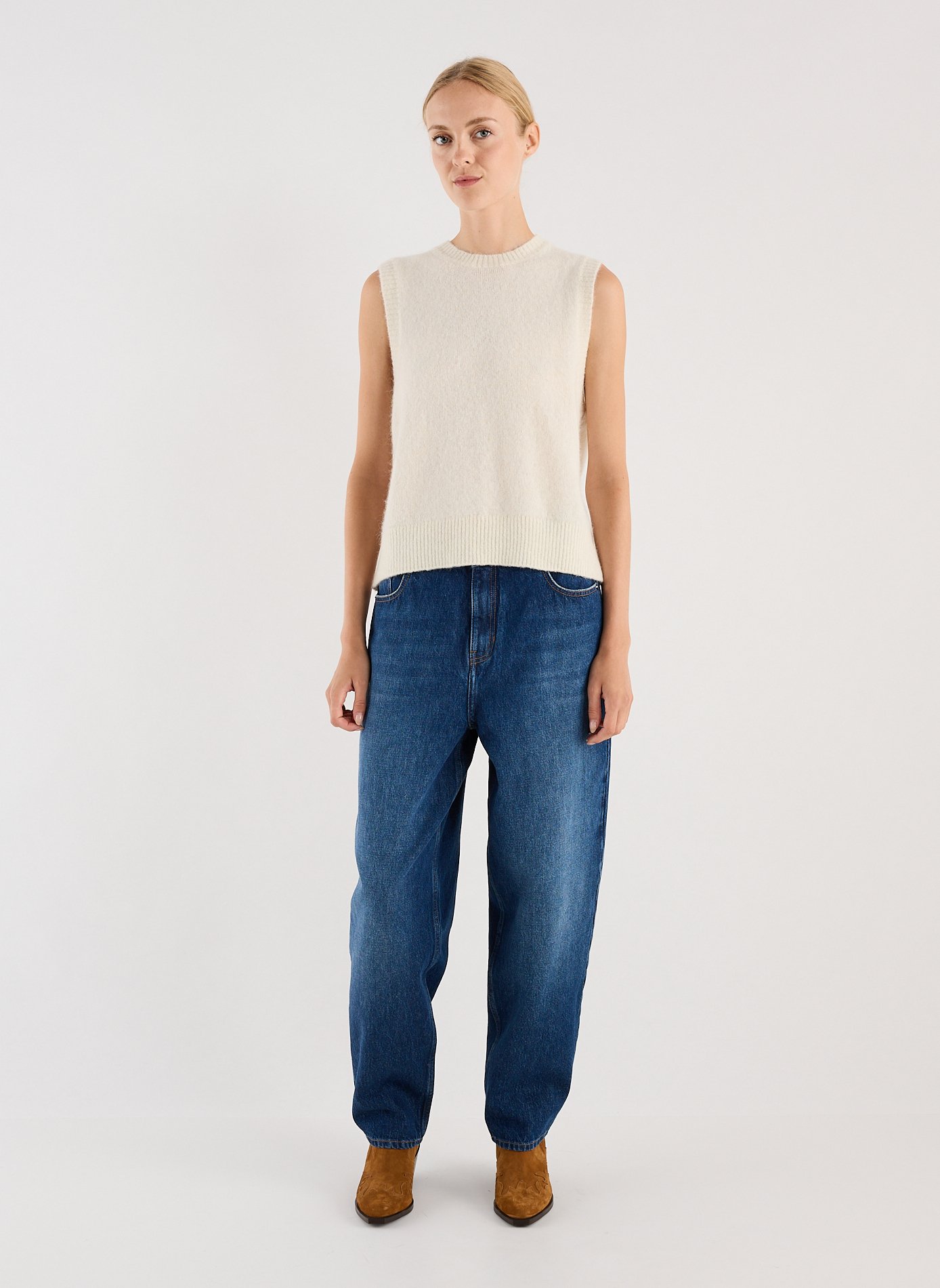 Ärmelloser Pullover aus Wollmix SAISON 1865 Beige