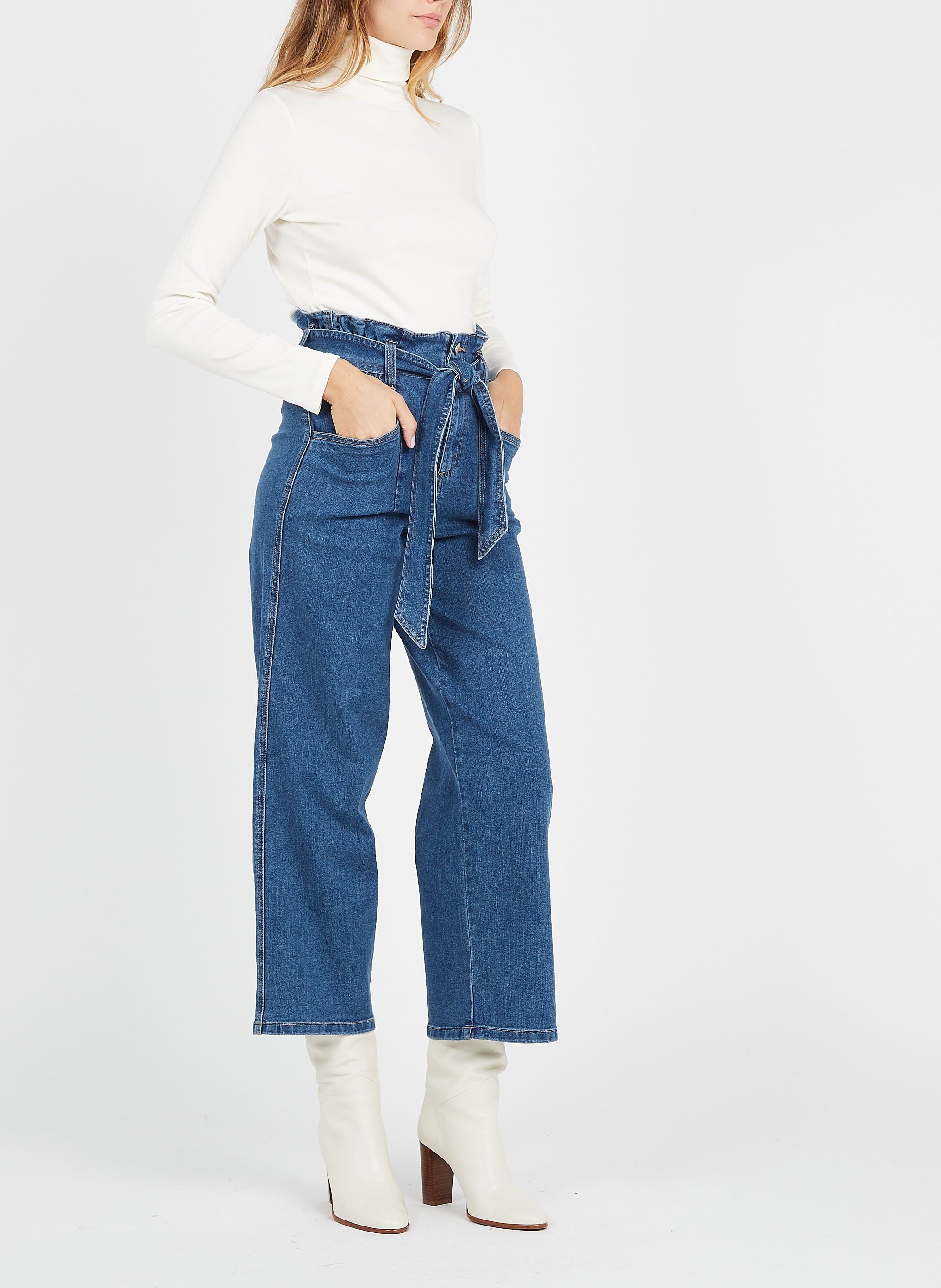 Cotton-blend turtleneck MAISON 123 White