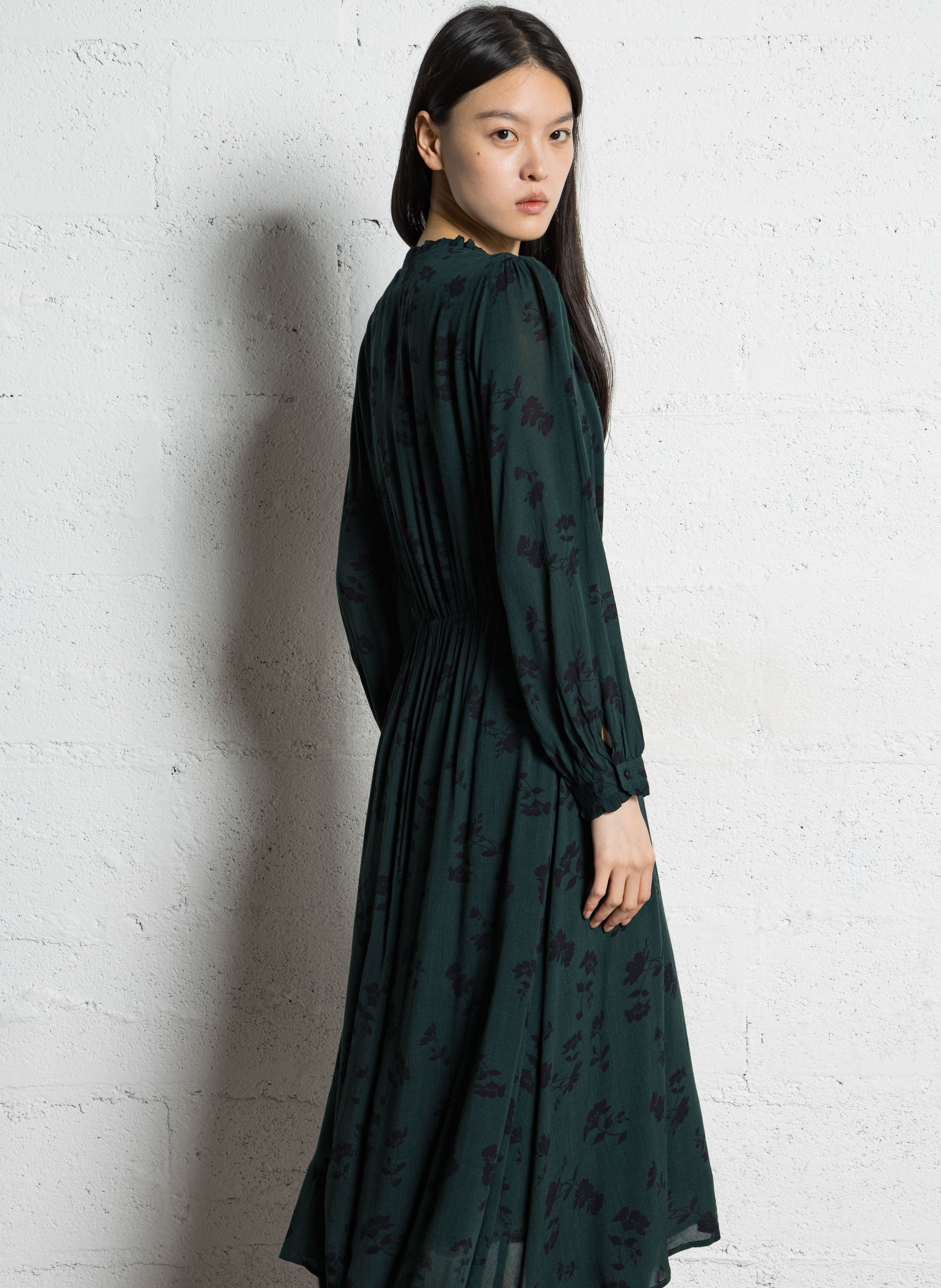 Halflange jurk met print LA PETITE ETOILE Groen