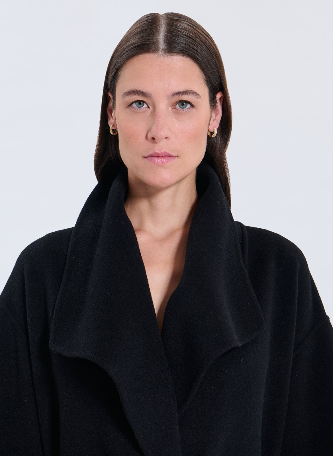 Belted mid-length coat plain ZAPA Black