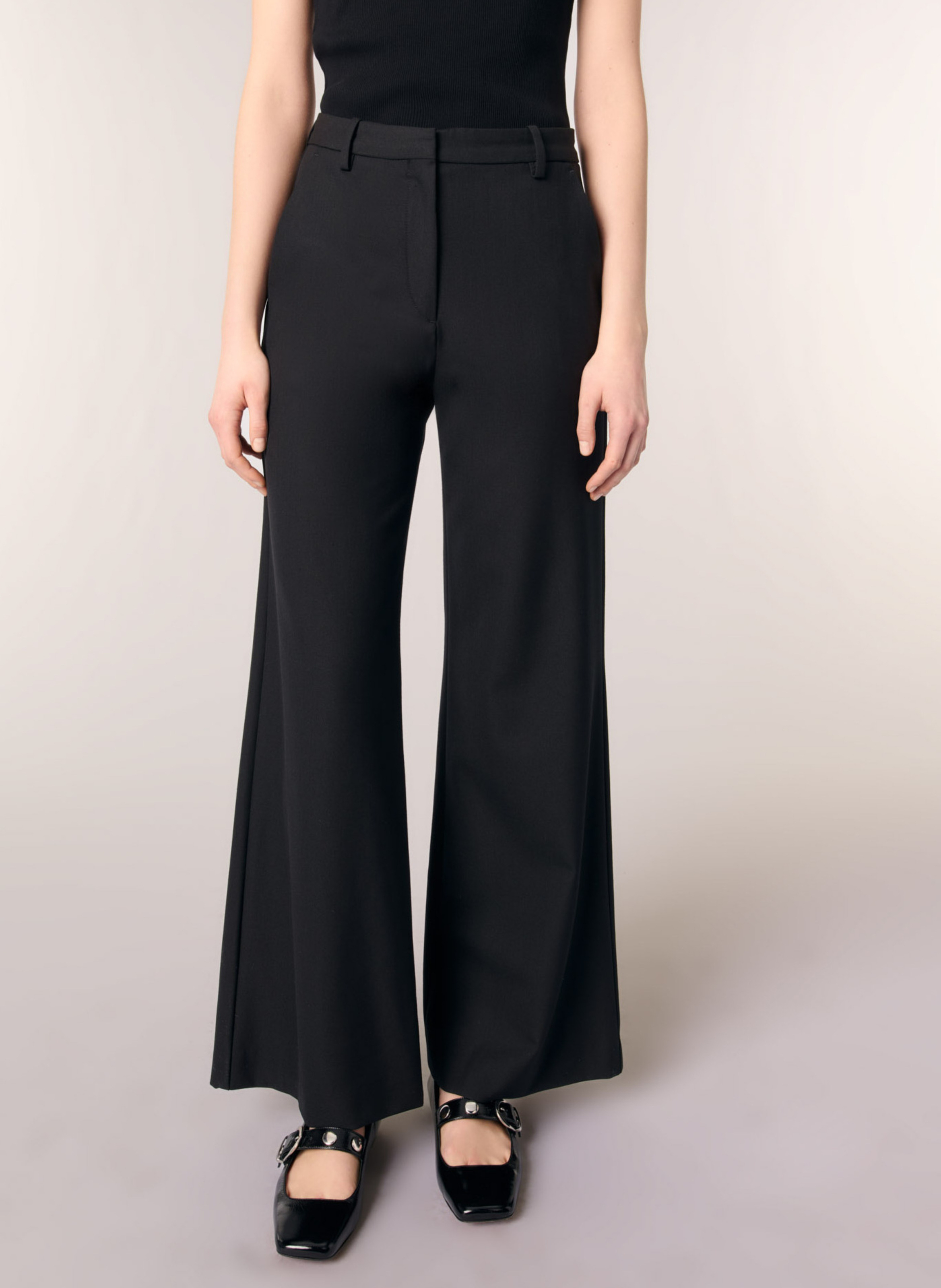 Flared wool-mix pants MAJE Black