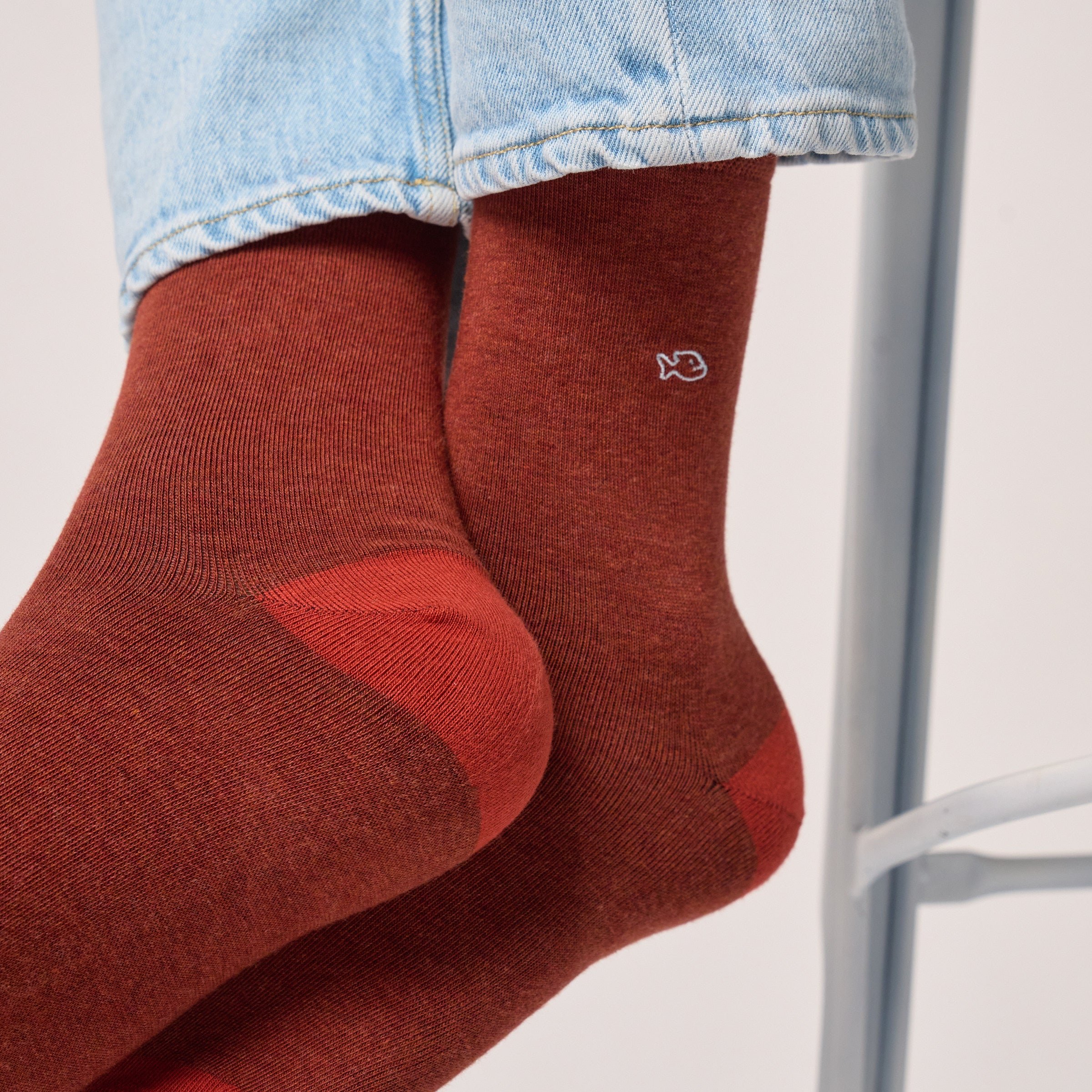 Combed cotton plain socks BILLYBELT Red