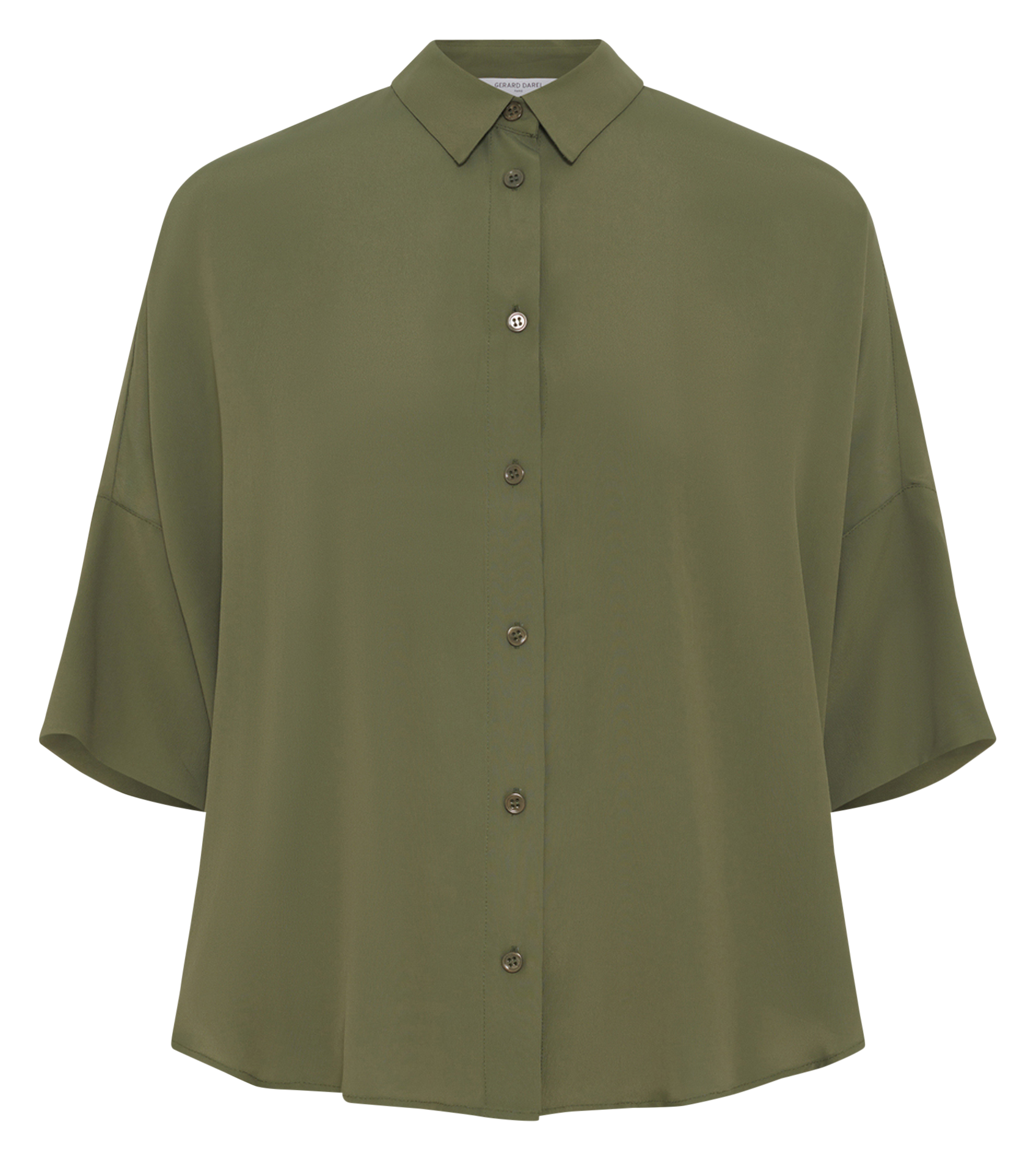 Chemisier fluide boutonné uni GERARD DAREL Kaki