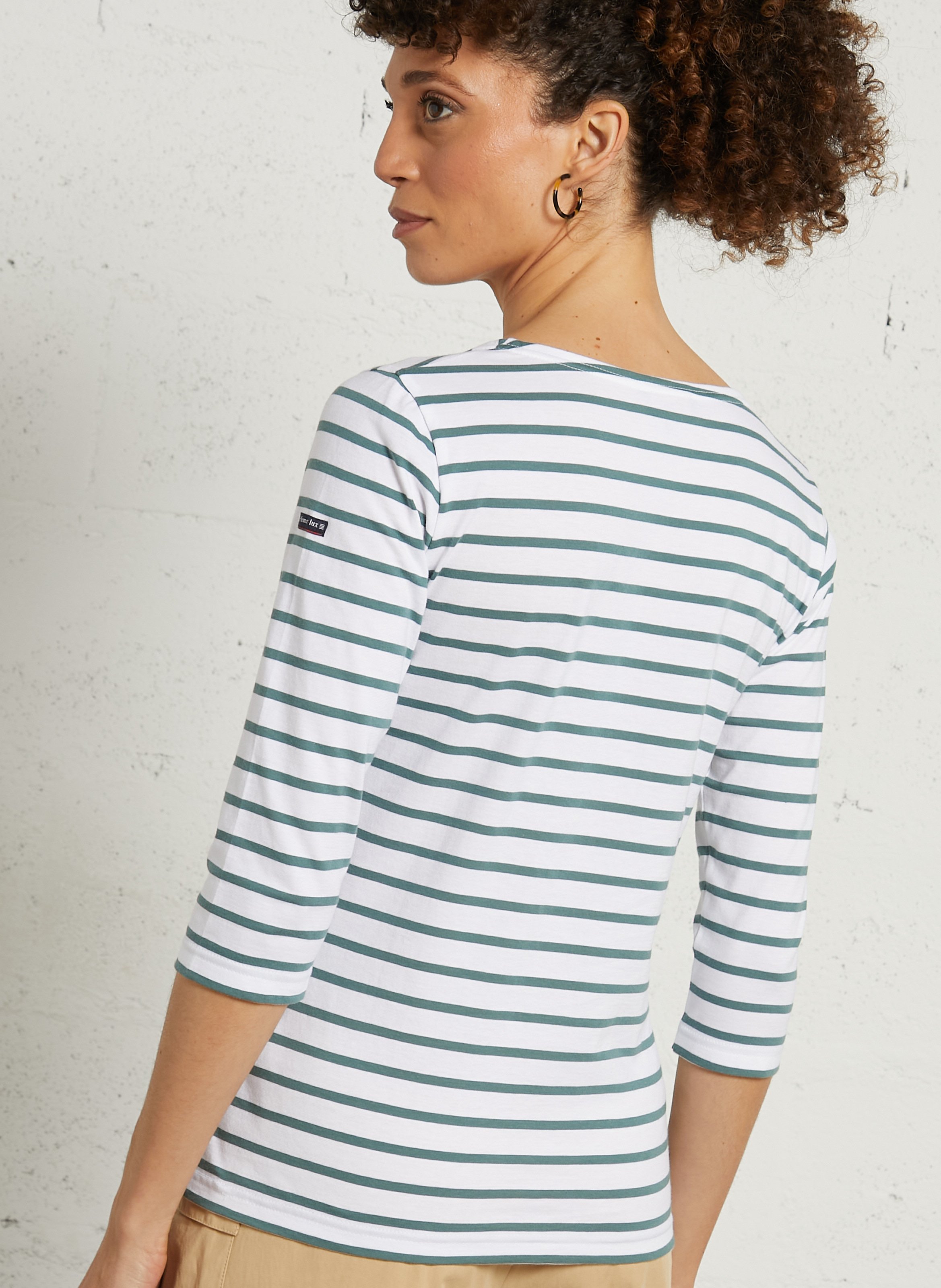 Tee-shirt droit col rond en coton ARMOR LUX Blanc