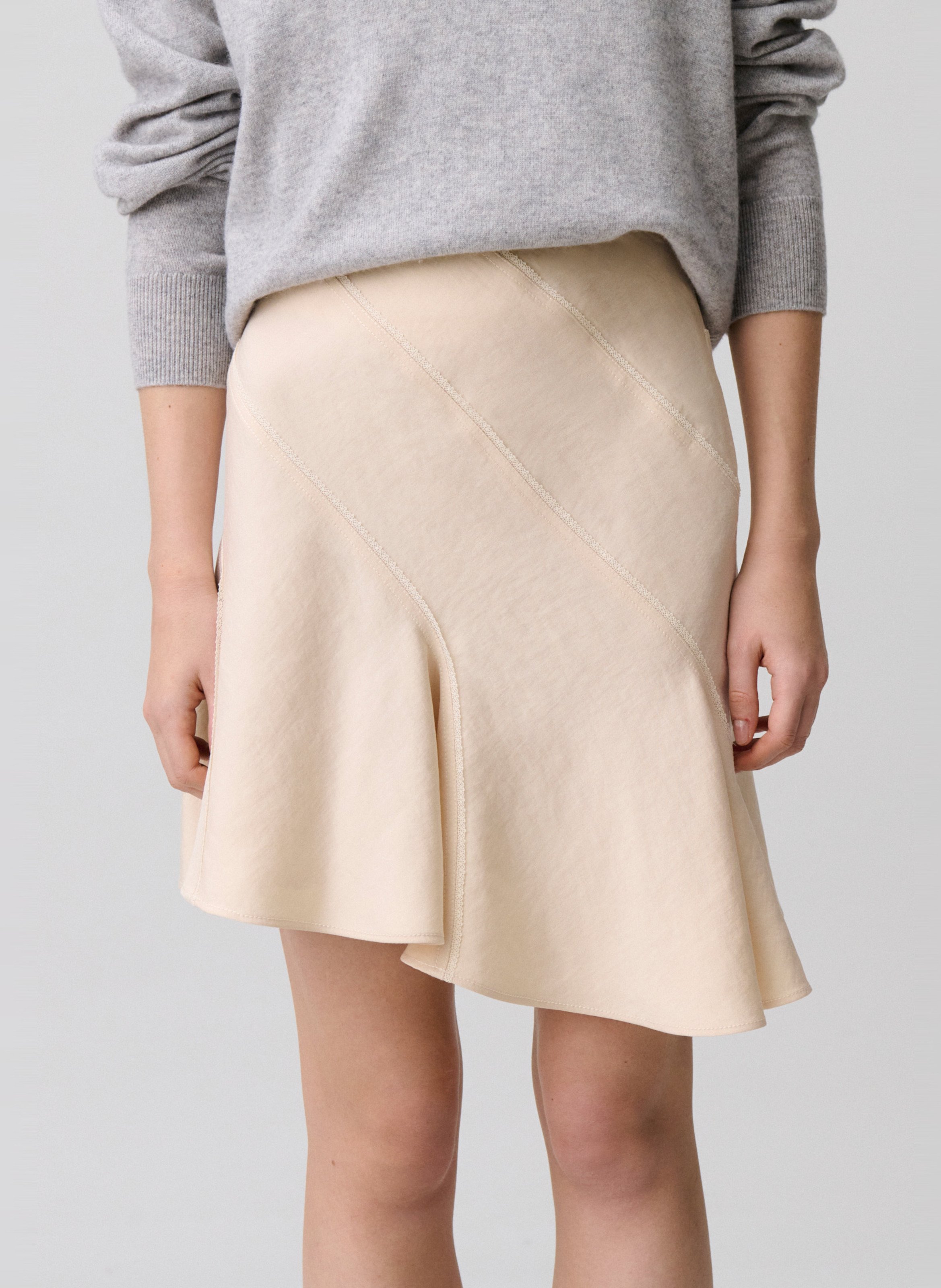 Jupe courte asymétrique CLAUDIE PIERLOT Beige
