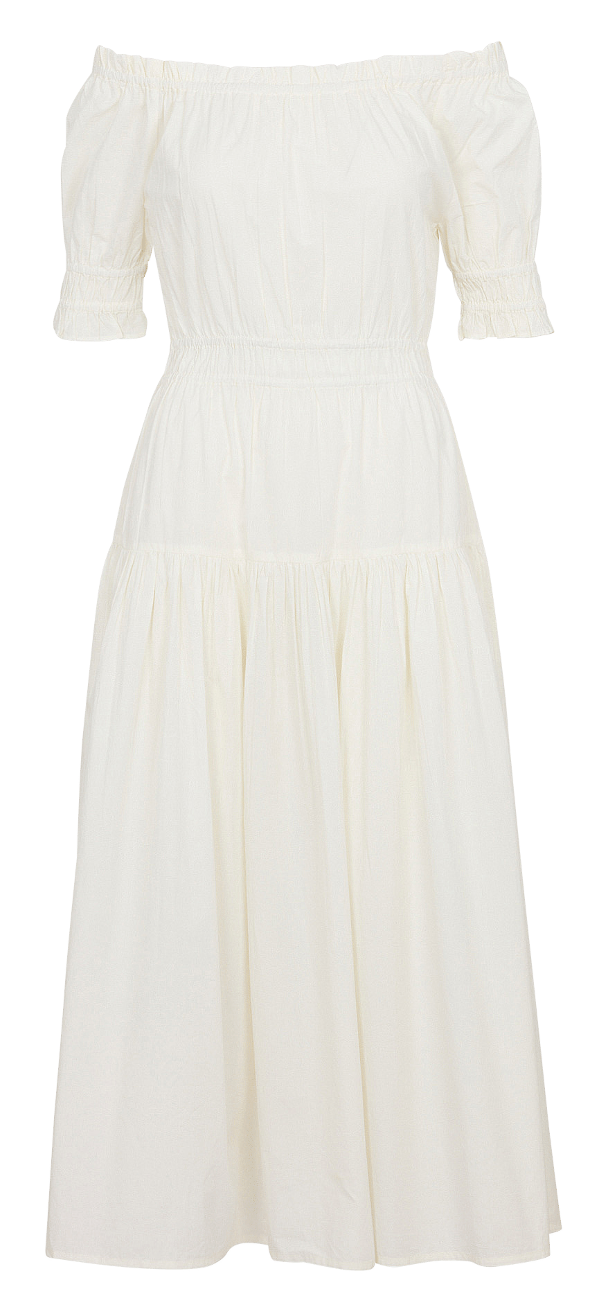 Robe longue col bateau en coton PETITE MENDIGOTE Beige