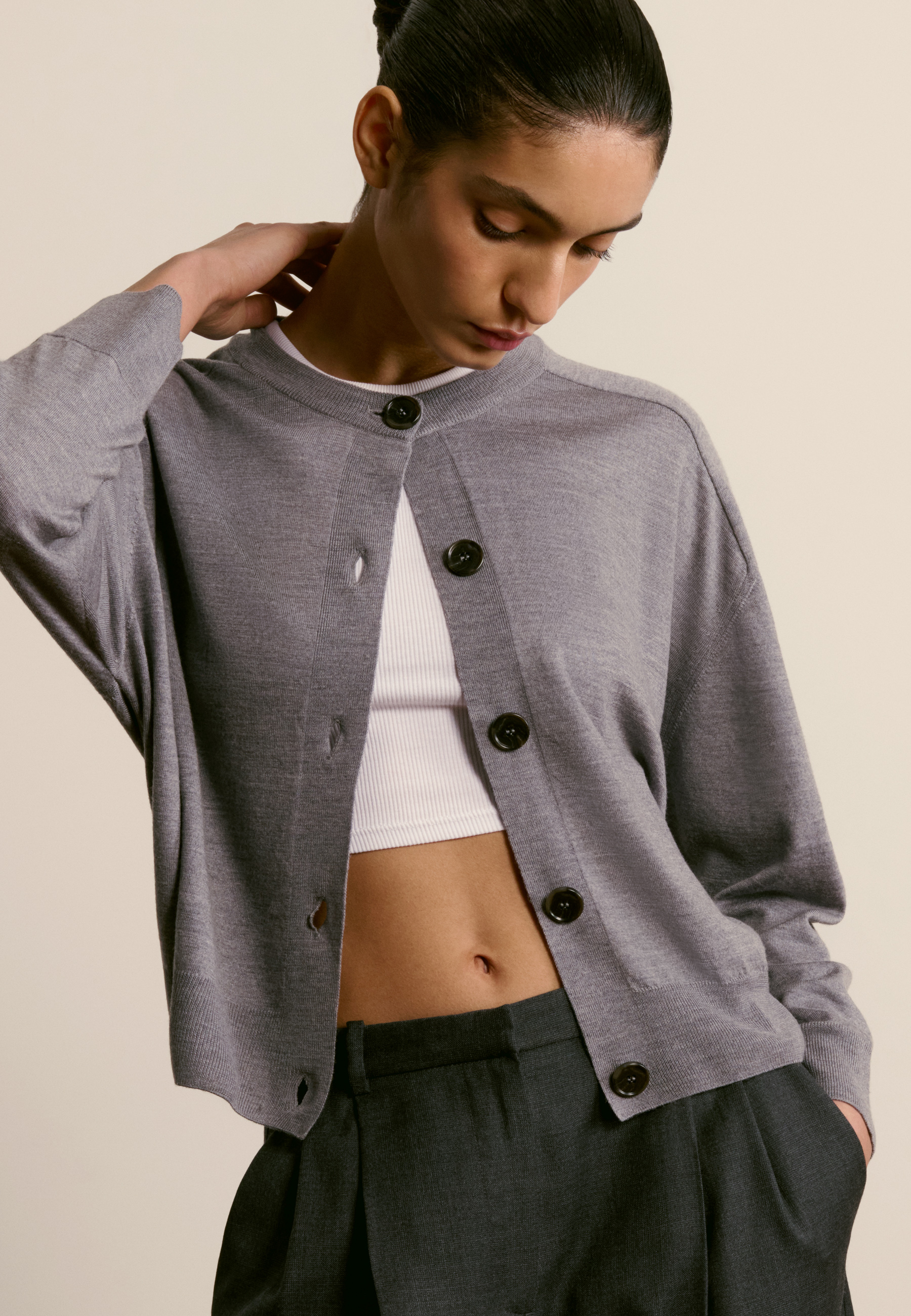 Merino wool cardigan MAISON MONTAGUT