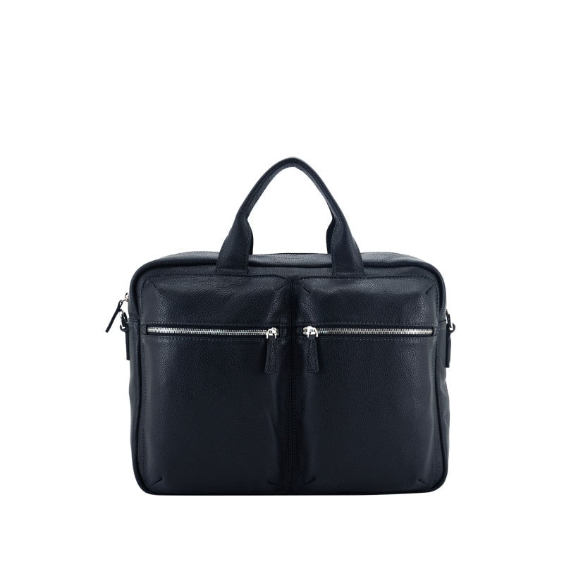 Cowhide leather document holder POURCHET Blue