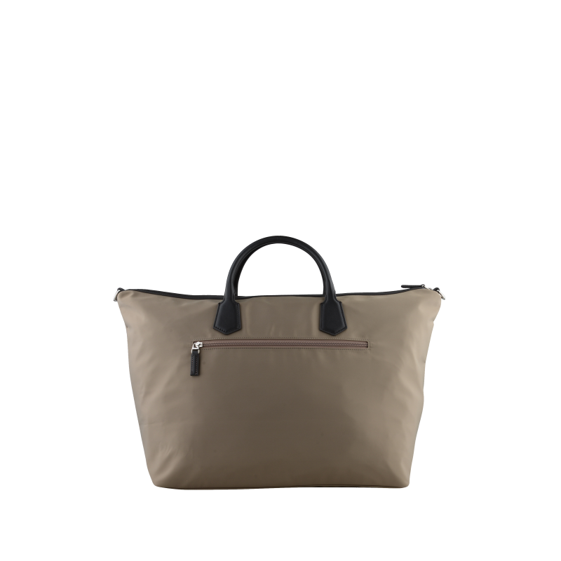Canvas and leather travel bag Brown