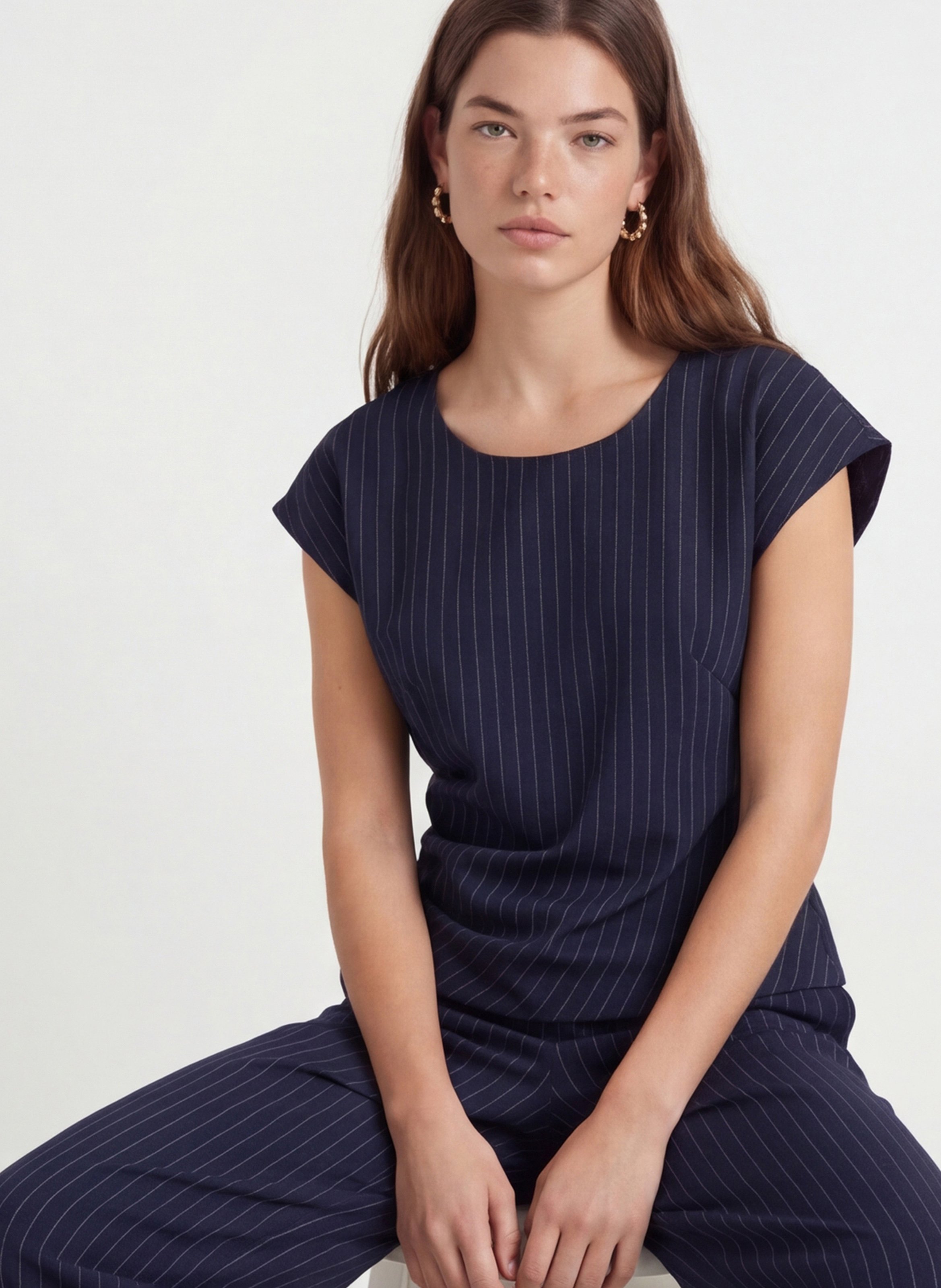 Oberteil mit Rundhalsausschnitt und Streifen  KOOKAI Blau