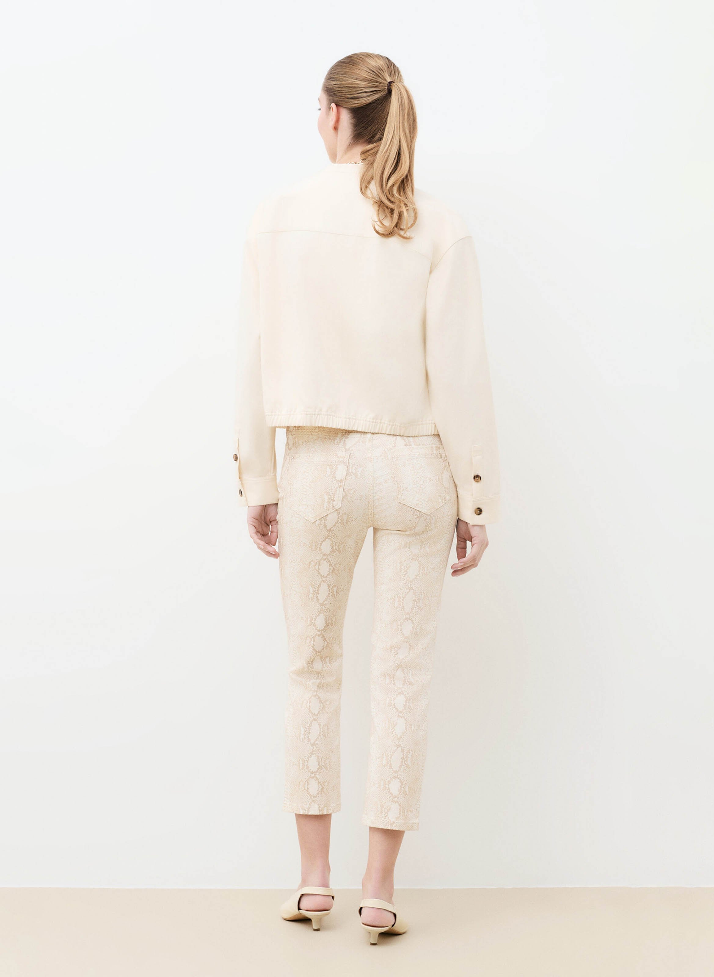 Veste col rond en coton mélangé CAROLL Beige