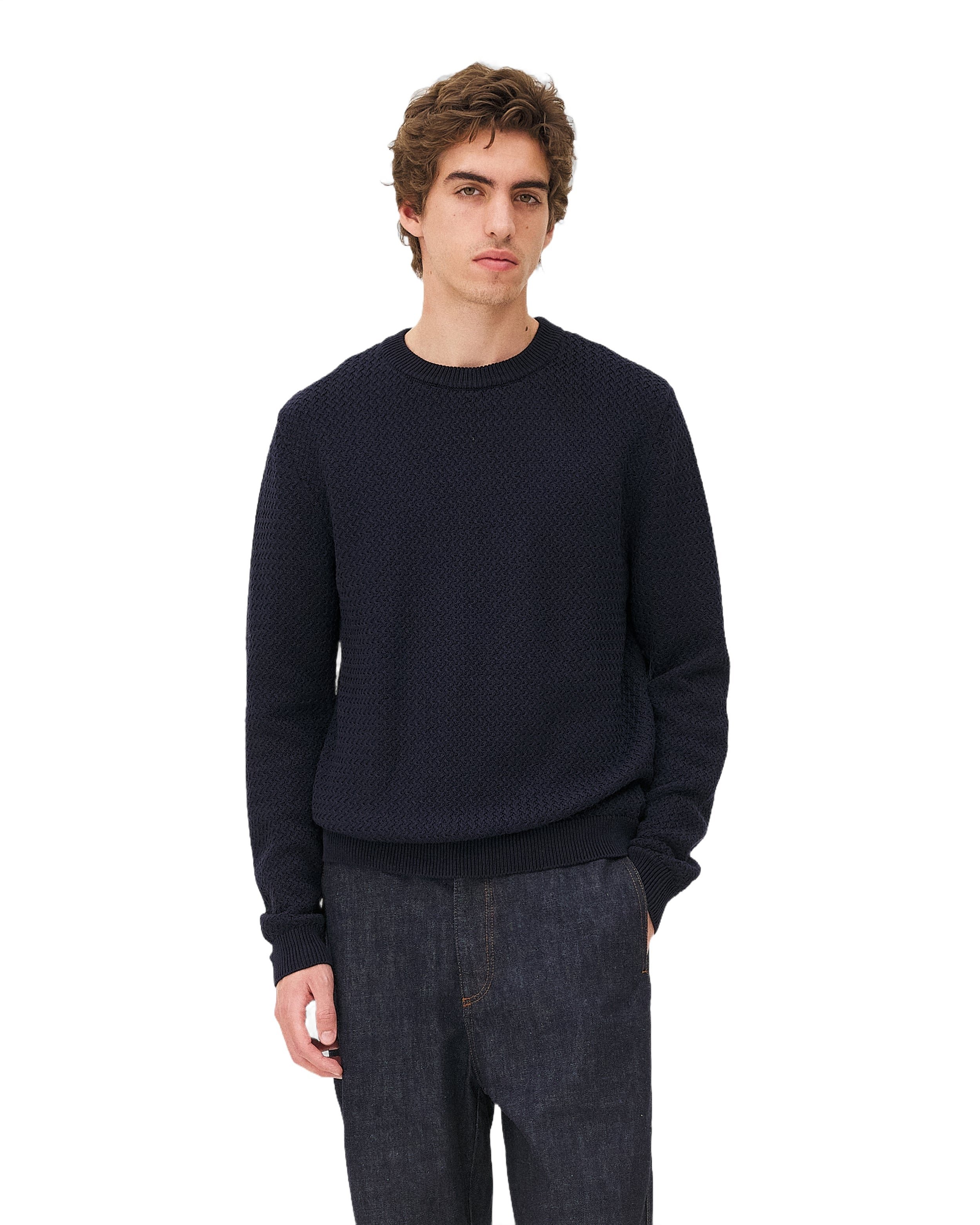 Long-sleeve polo ROMA NAVY Noyoco Blue