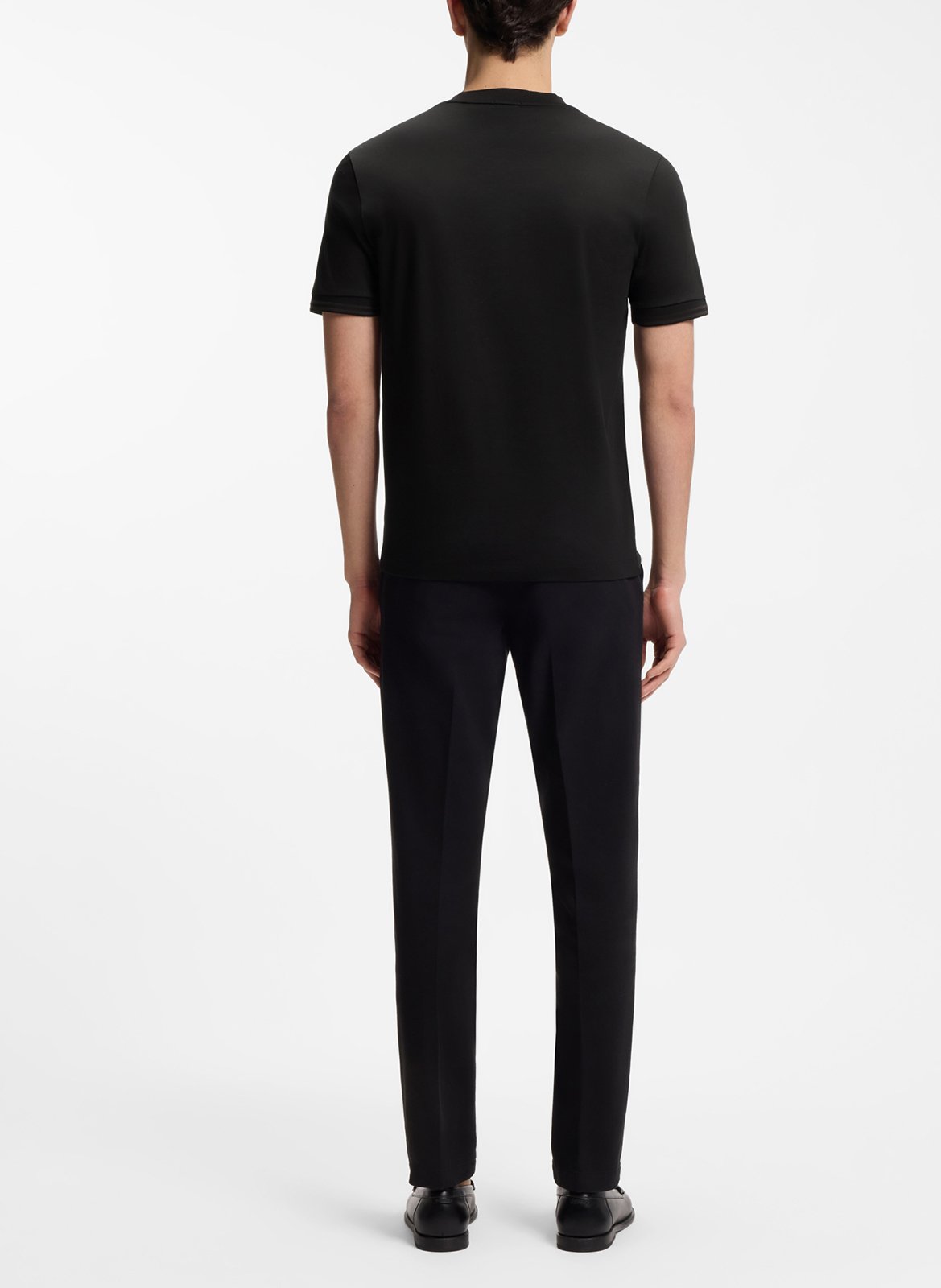 Tee-shirt droit col rond en coton BOSS Noir