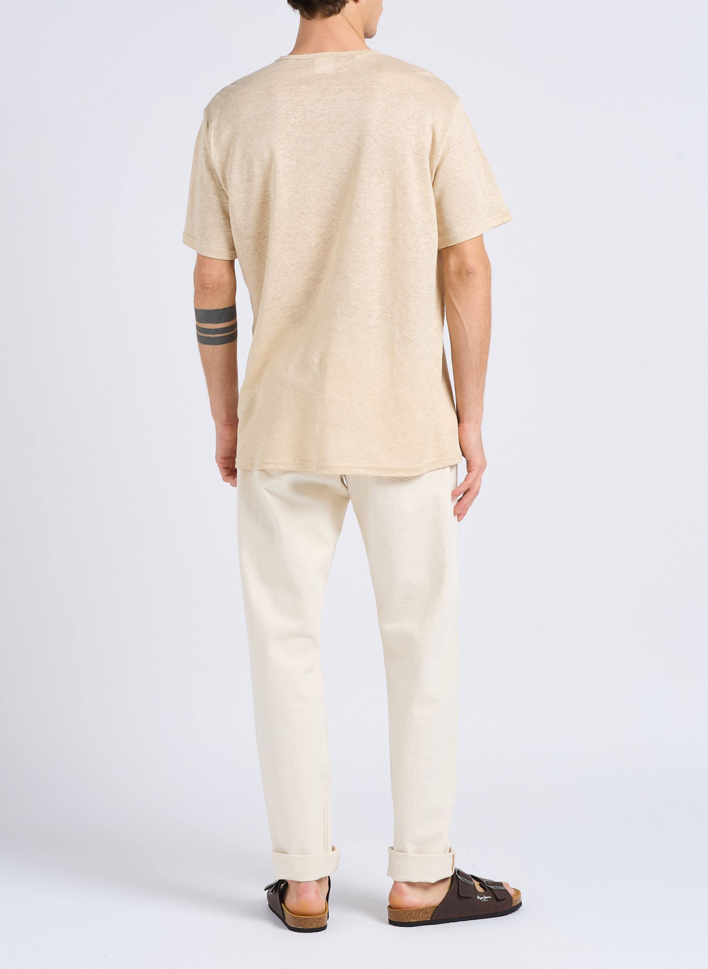 Tapered cotton dot effect regular-fit jeans EDWIN Beige