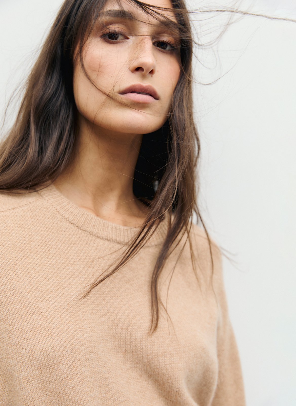 Oversized round neck cashmere sweater GERARD DAREL Brown
