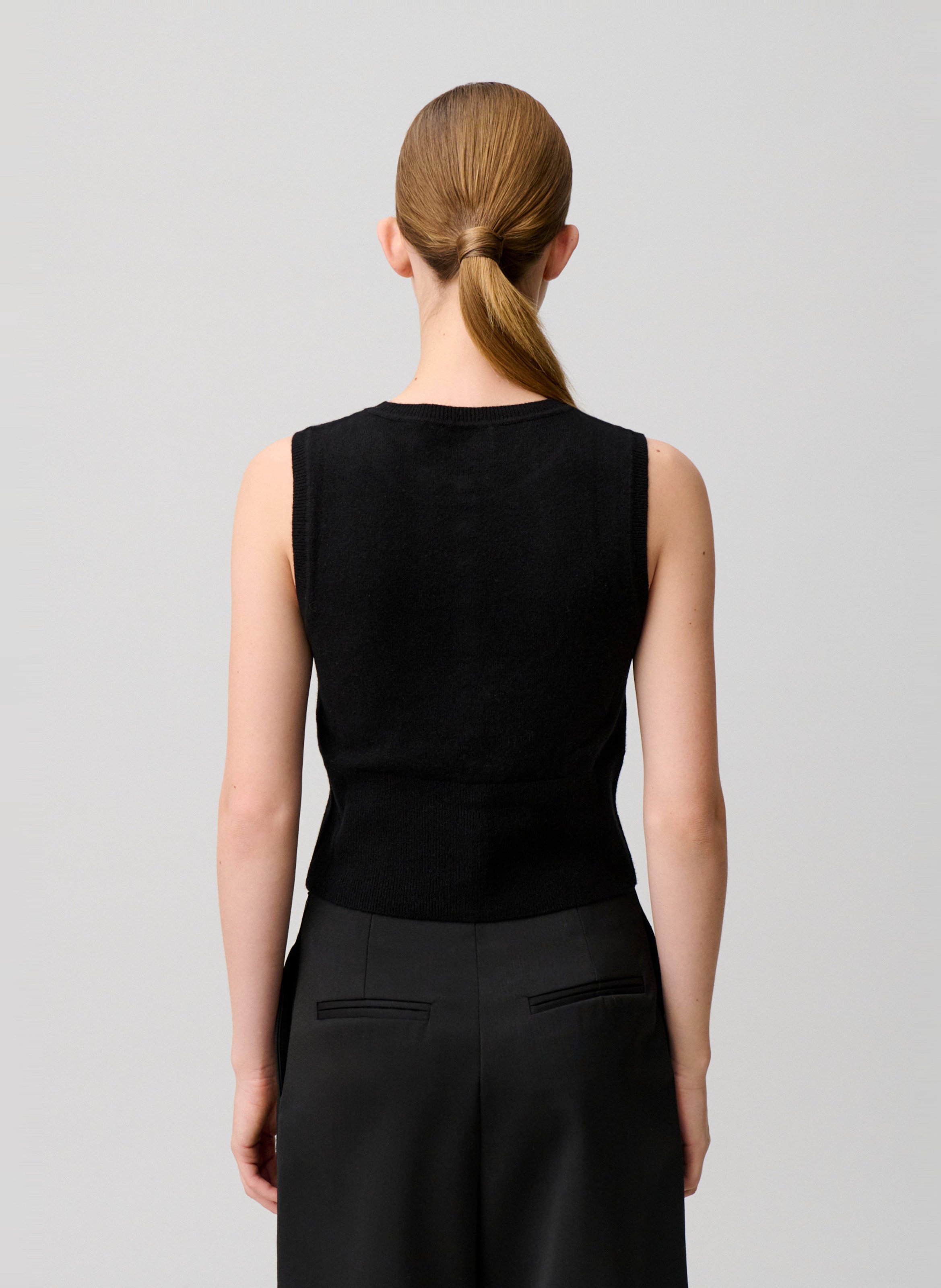 Top ajusté en laine CLAUDIE PIERLOT Noir