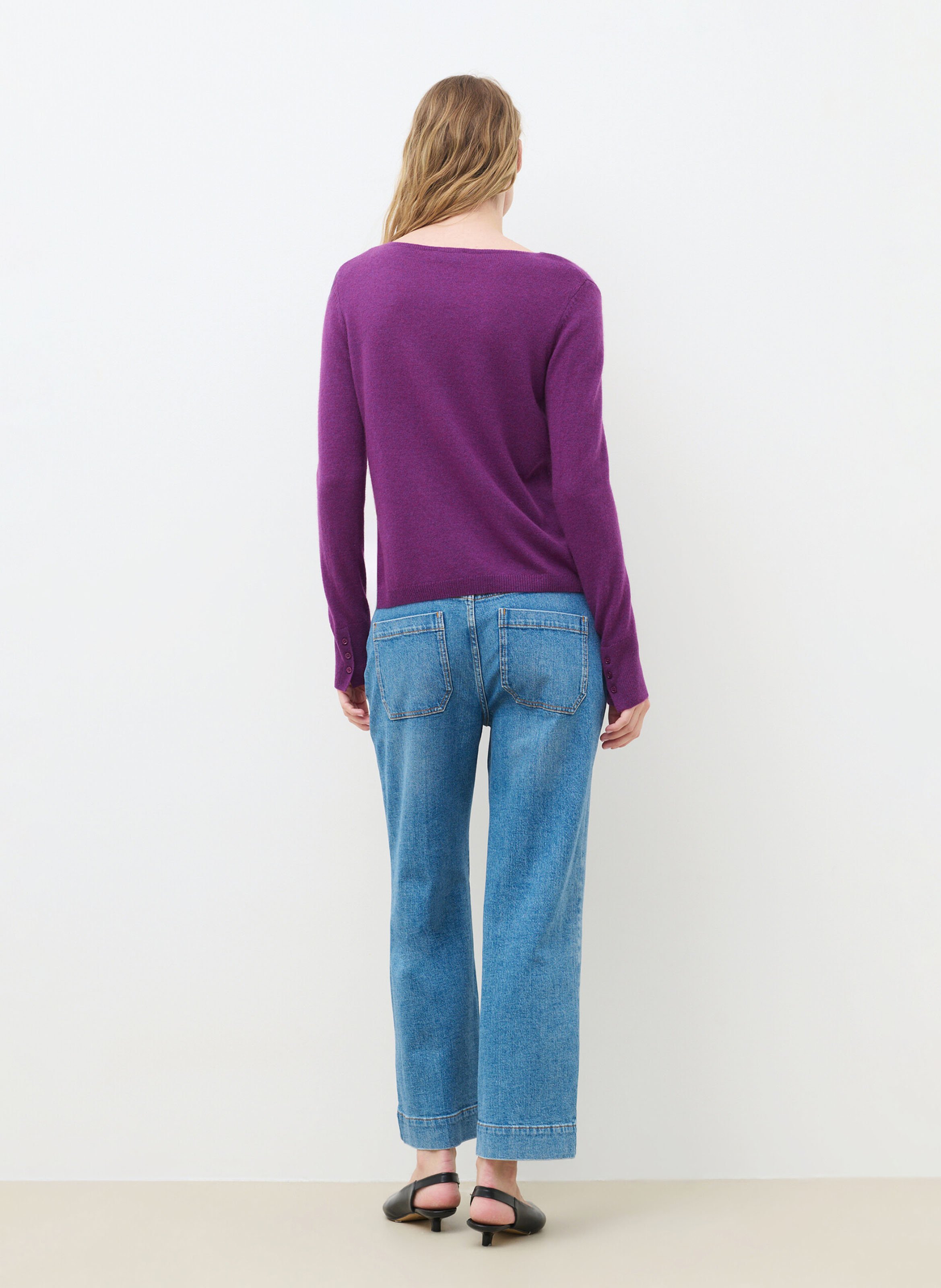 Straight boat-neck sweater | Purple CAROLL Women