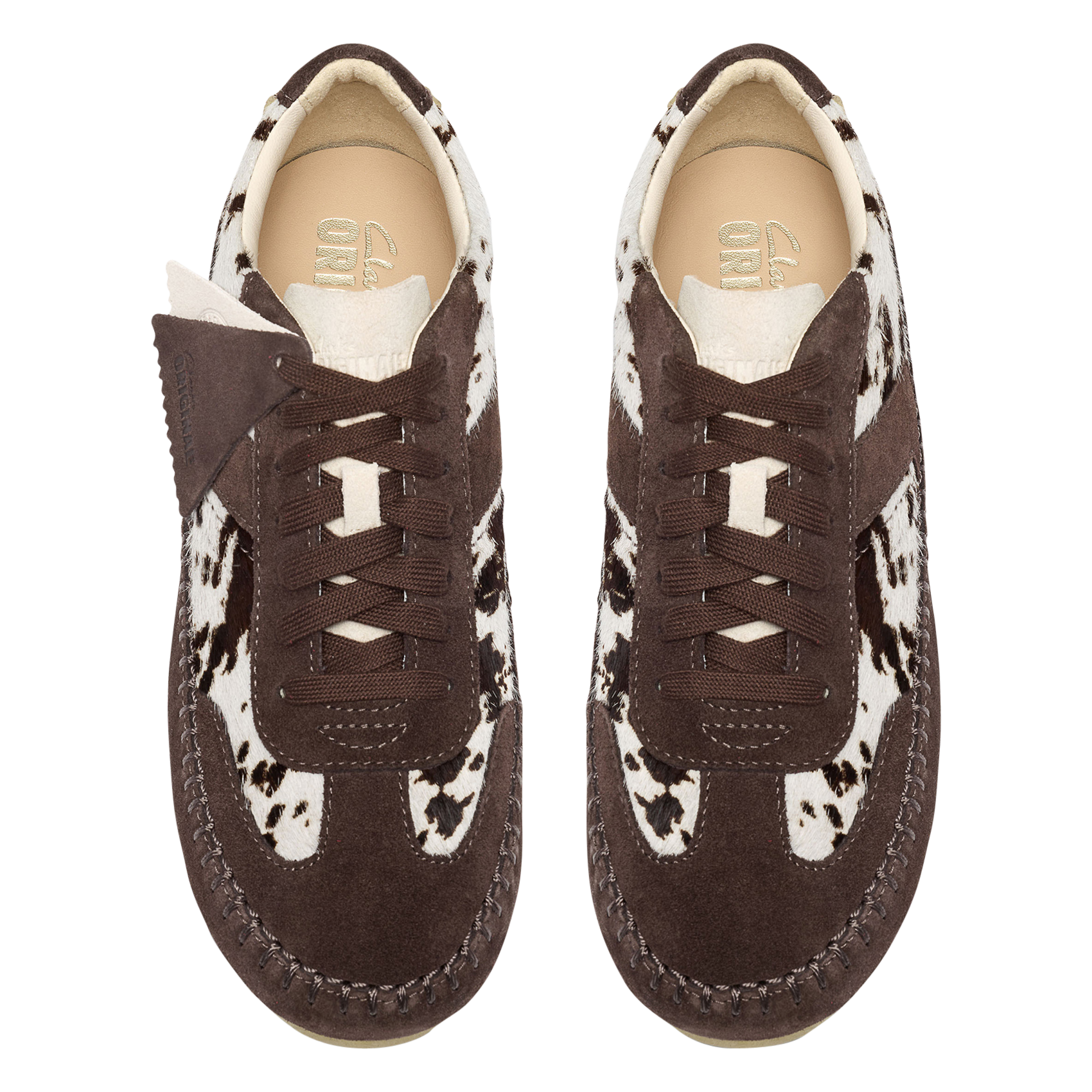 Lage sneakers met dierenprint in leer CLARKS Bruin