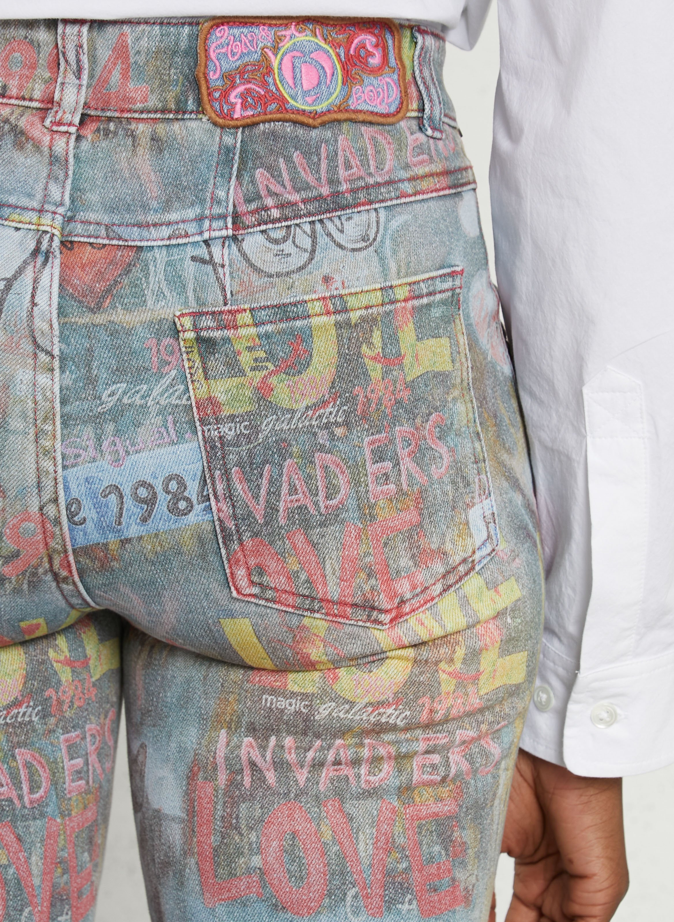 Printed flare jeans DESIGUAL Blue