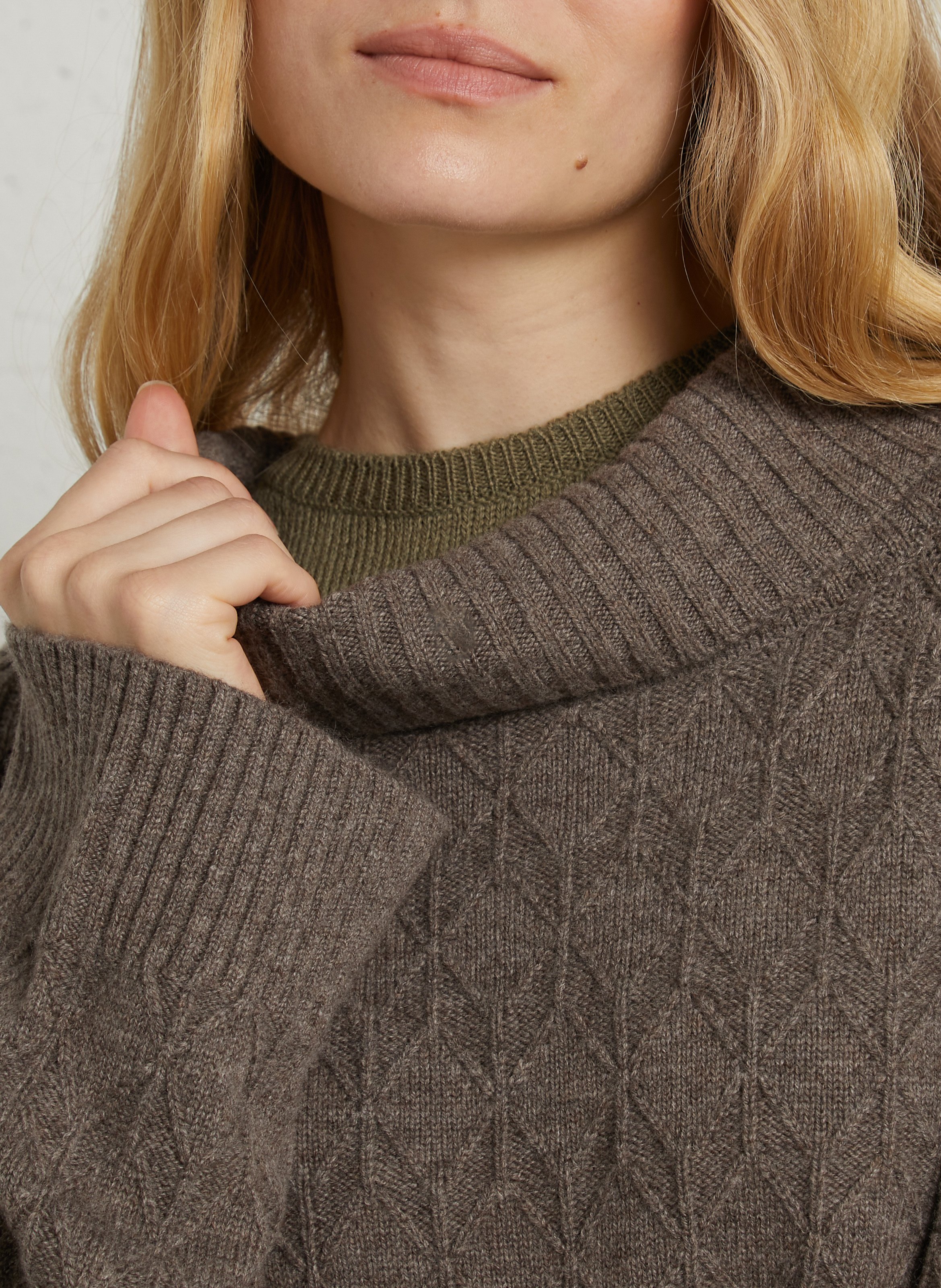 Oversized trui van wol en kasjmier RUE DE TOKYO Bruin