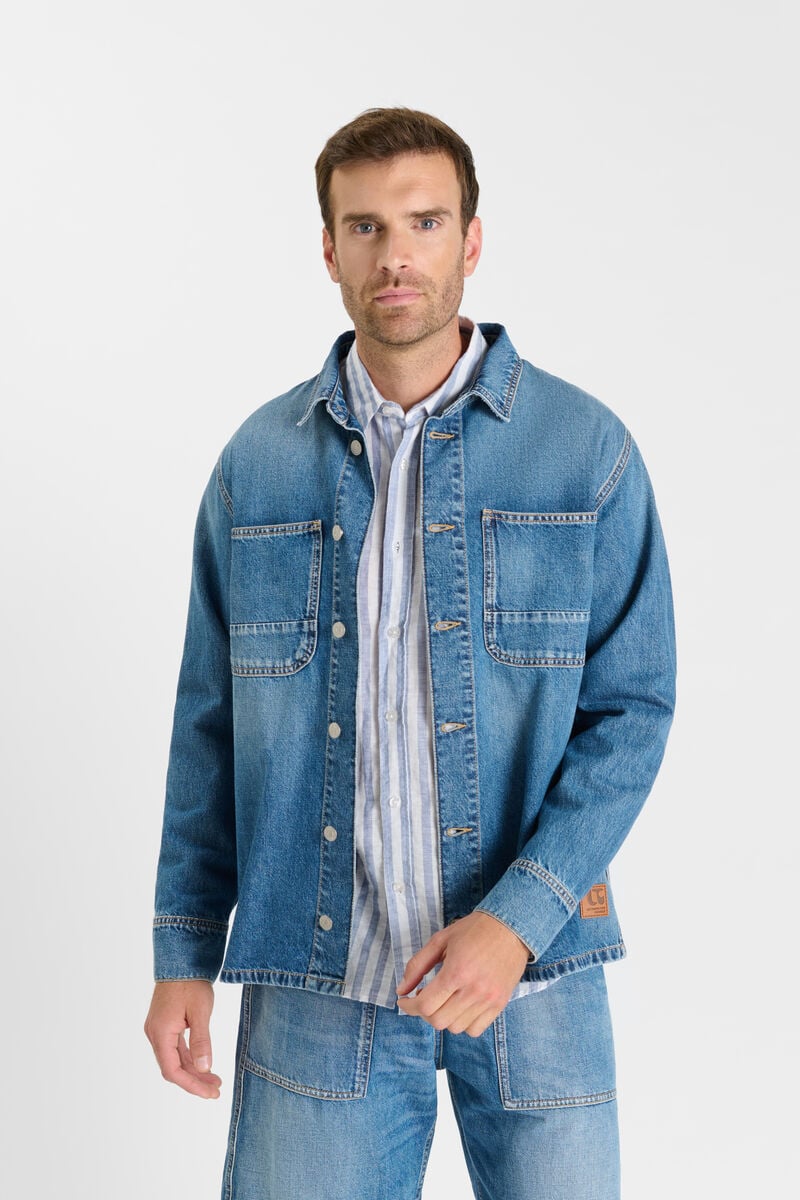 Button-up denim shirt LE TEMPS DES CERISES Blue