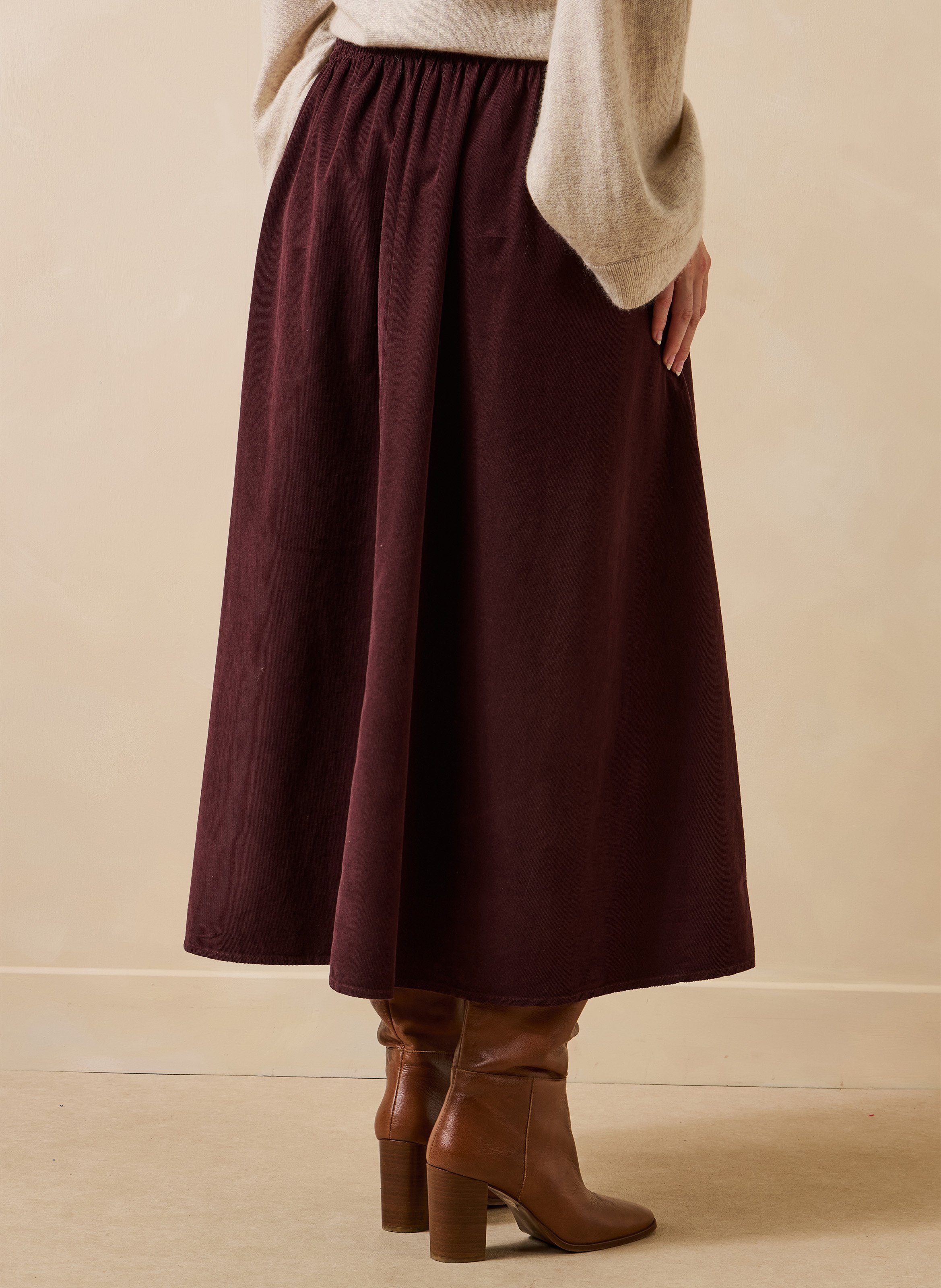 Flared midi cotton skirt LA FEE MARABOUTEE Red