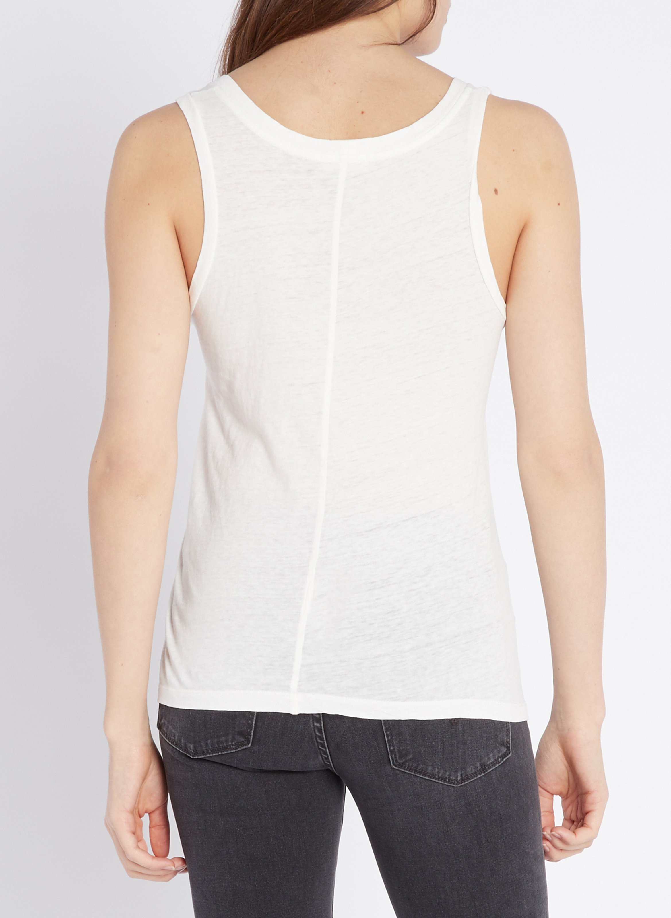 Débardeur col U en coton AMERICAN VINTAGE Blanc