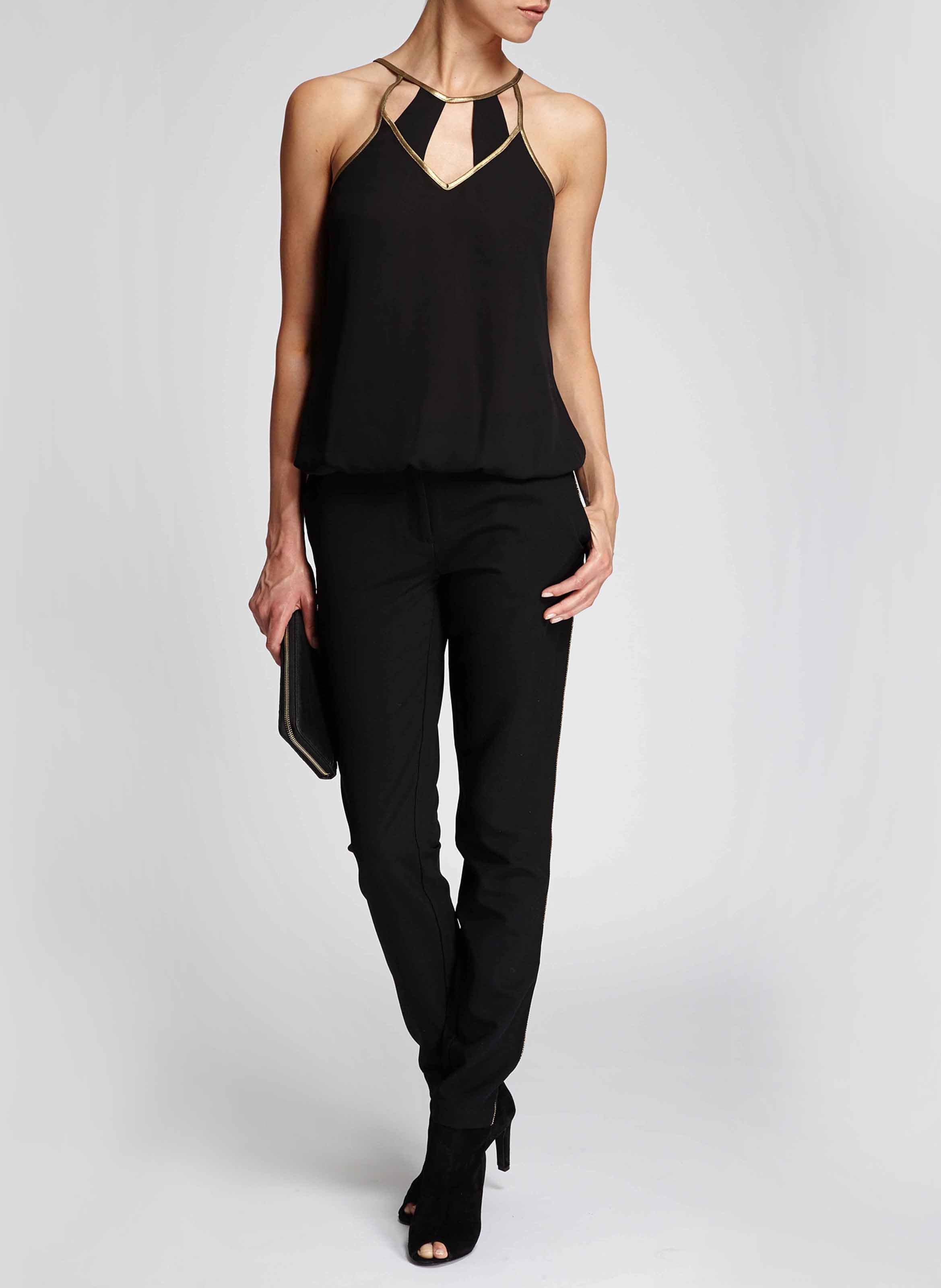 Ärmelloses Top mit V-Ausschnitt MORGAN Schwarz