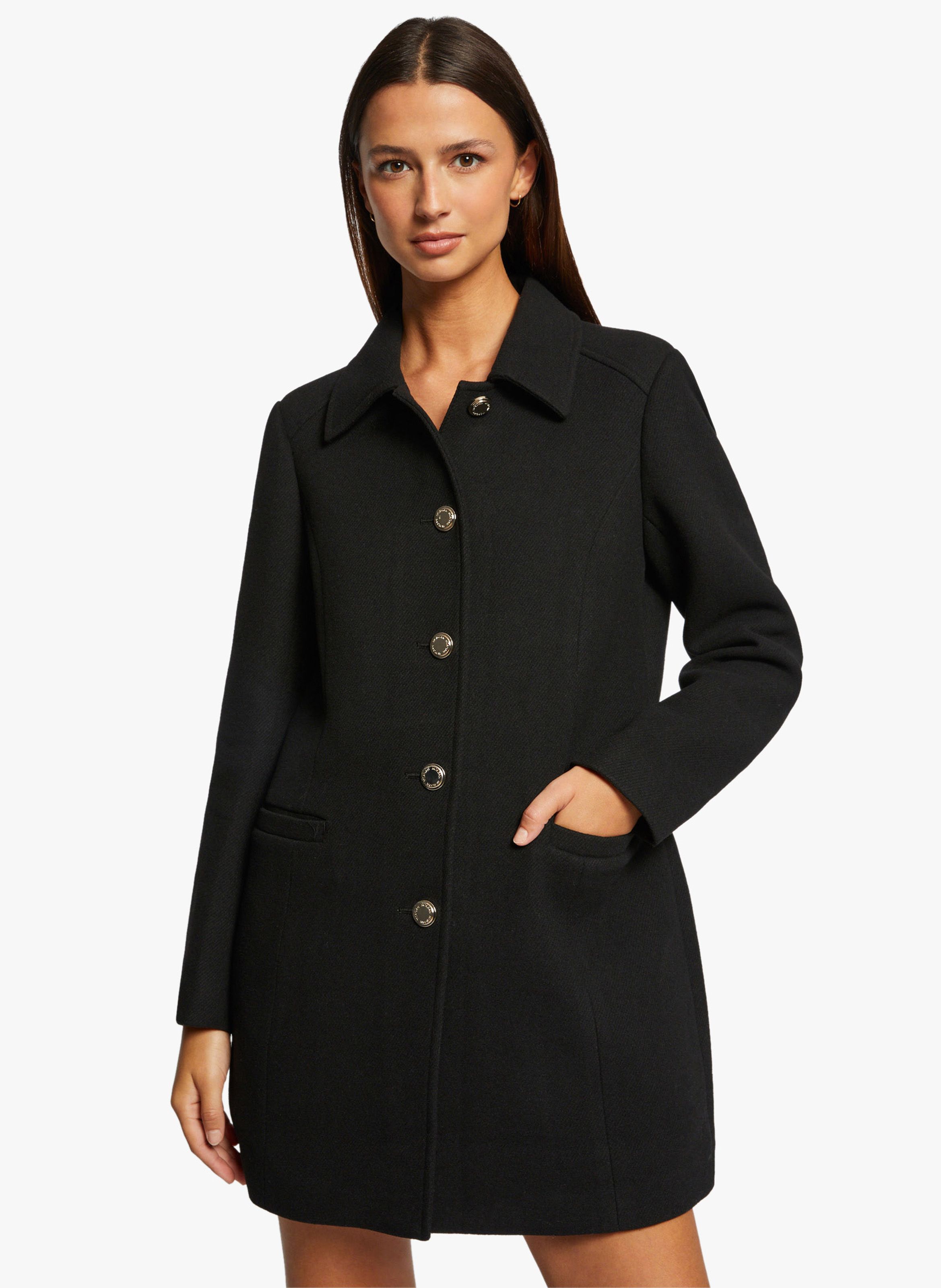 Manteau classique noir femme sale