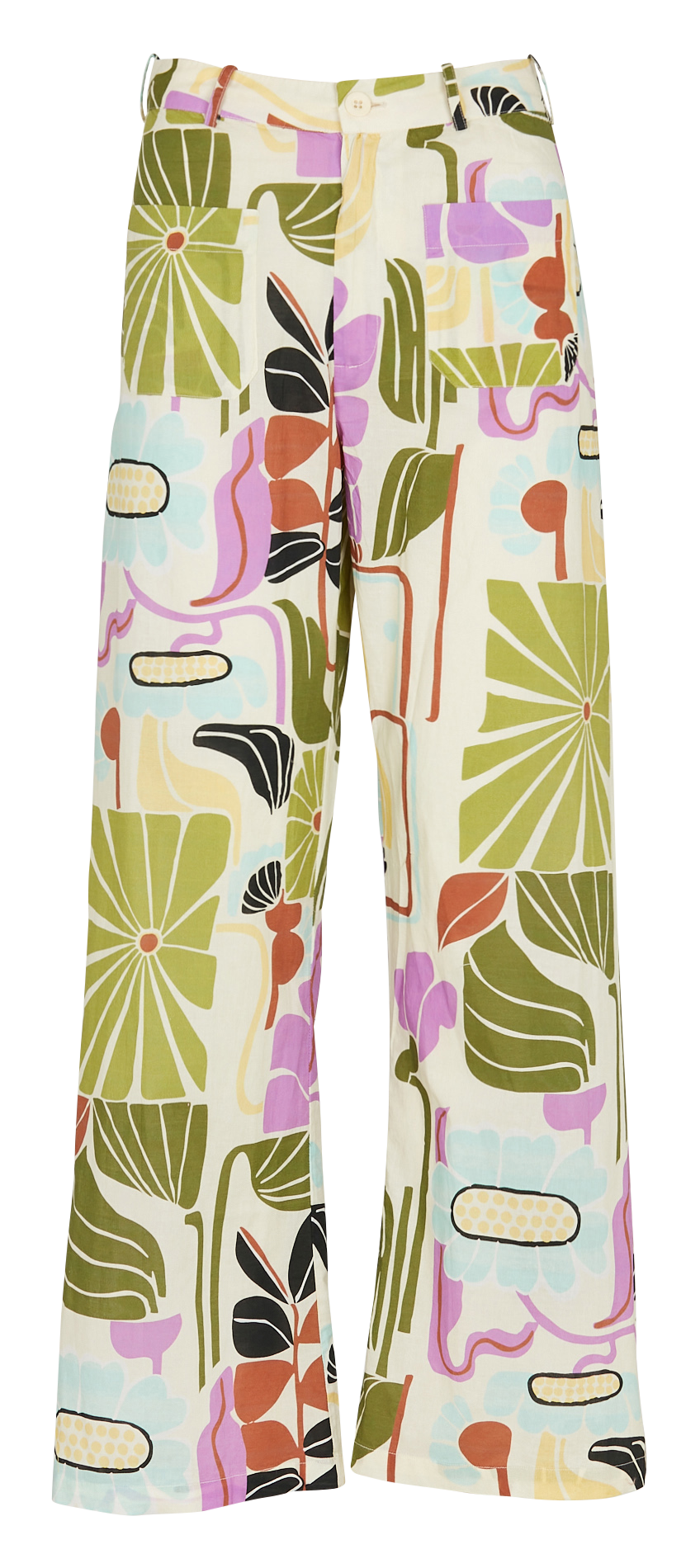 Straight-leg cotton pants BELLEPIECE Multicolored