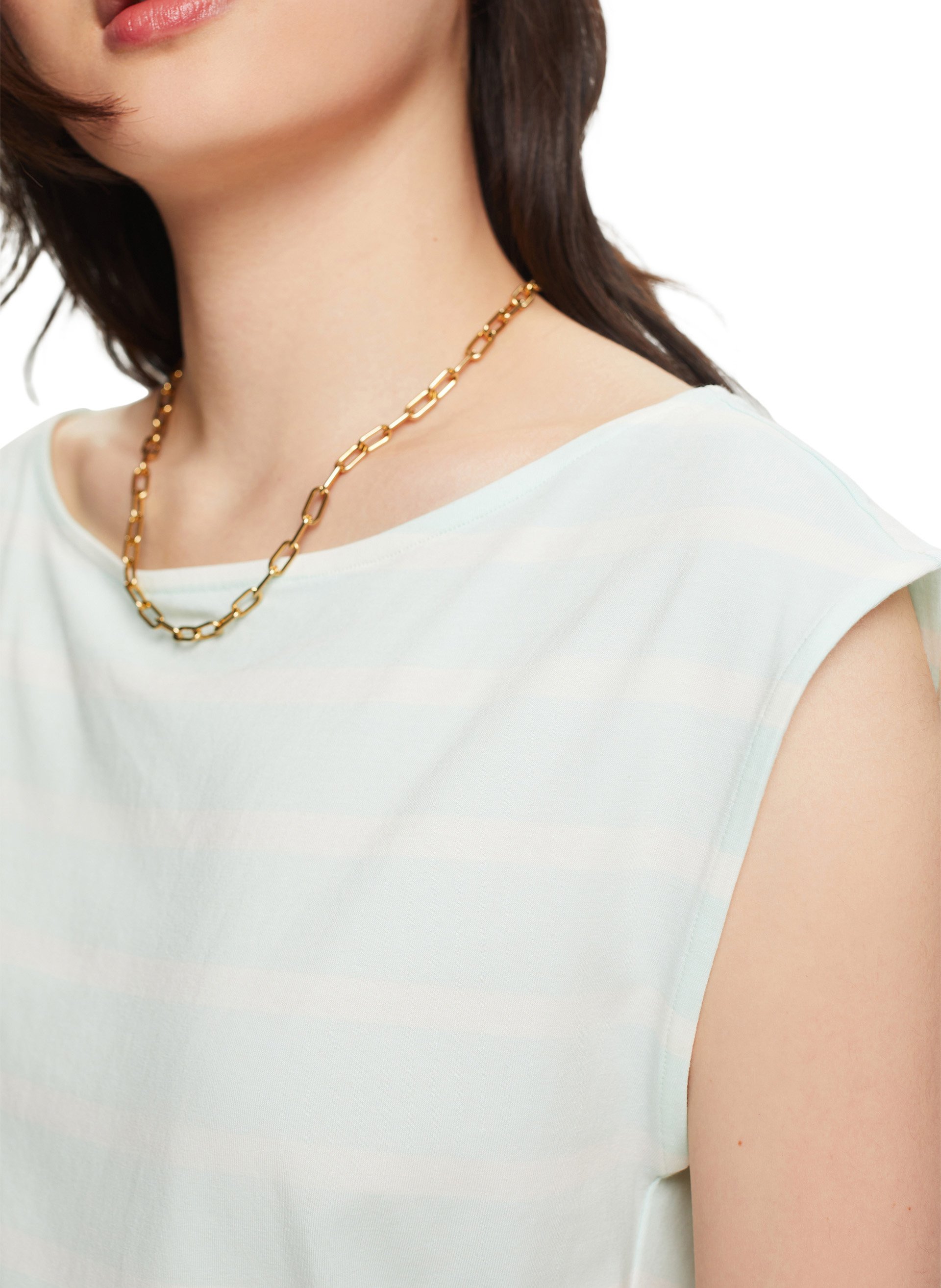 T-shirt met ronde hals in katoenmix Groen