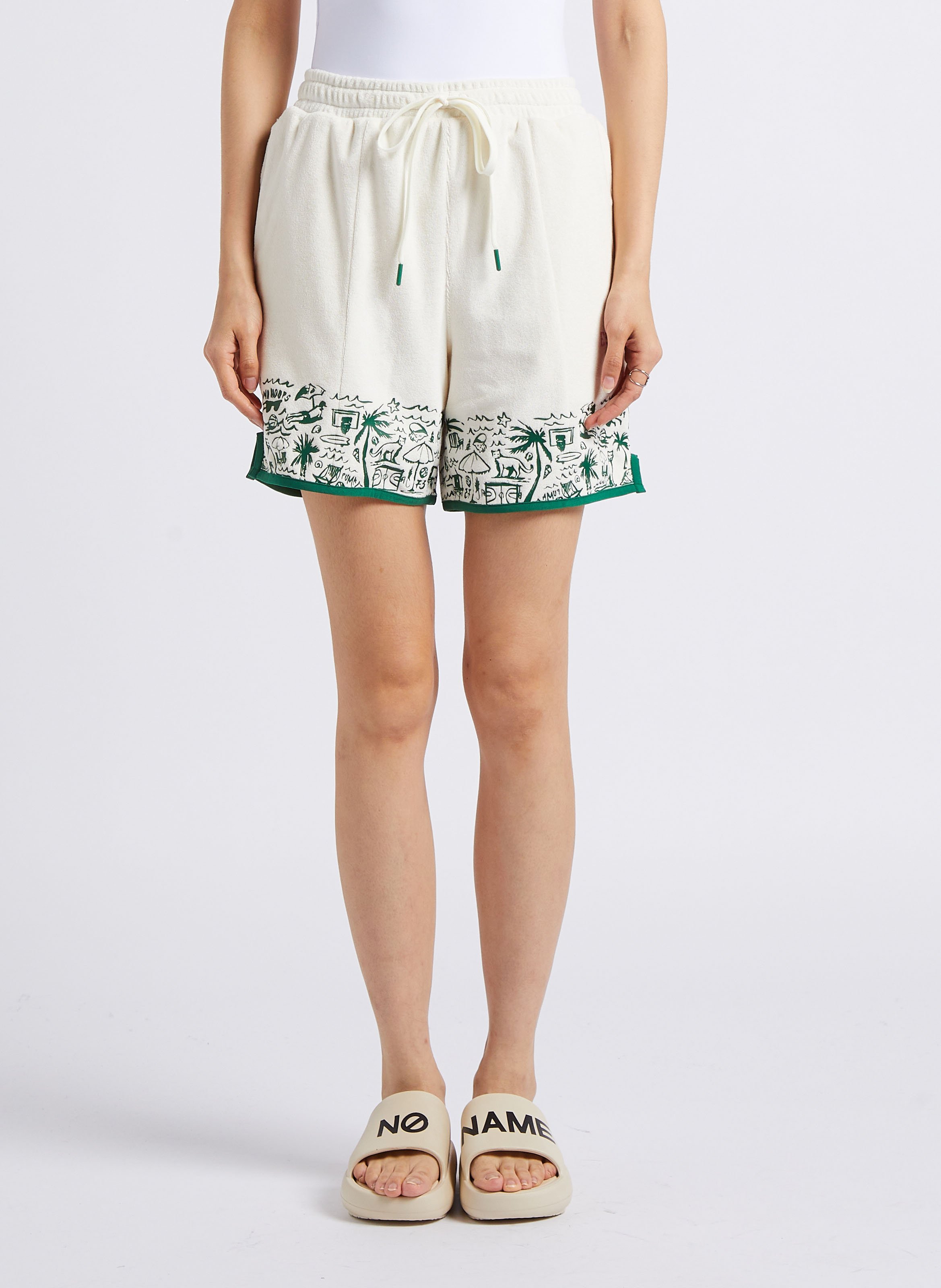 Short droit en coton mélangé PUMA Blanc