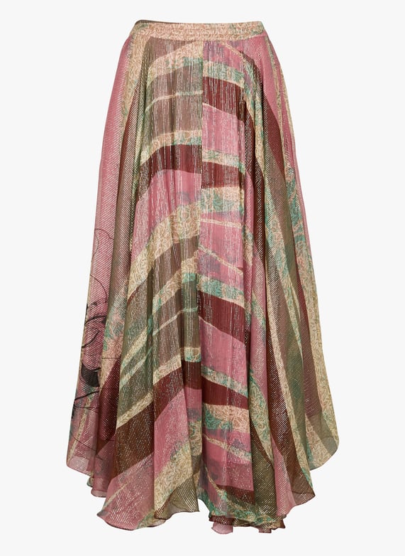 Jupe Longue Imprimee a Fils Metallises Lolla Multico Mes Demoiselles Femme 24W LOLLA MULTICO MULTICO Place des Tendances Belgique