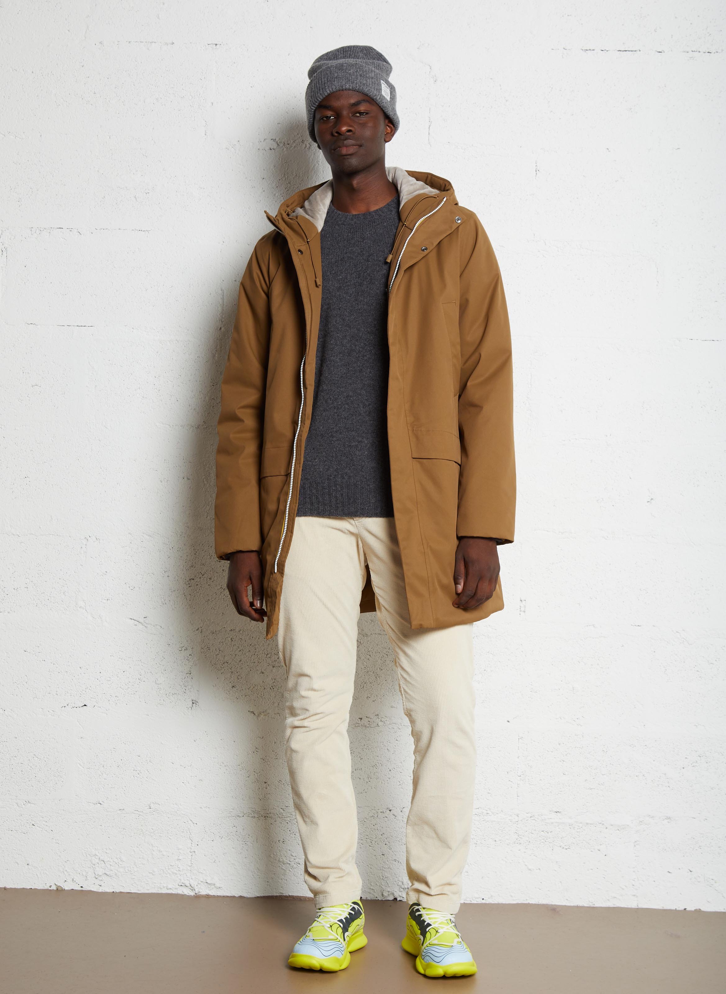 Langer Mantel mit Stehkragen K-WAY Braun