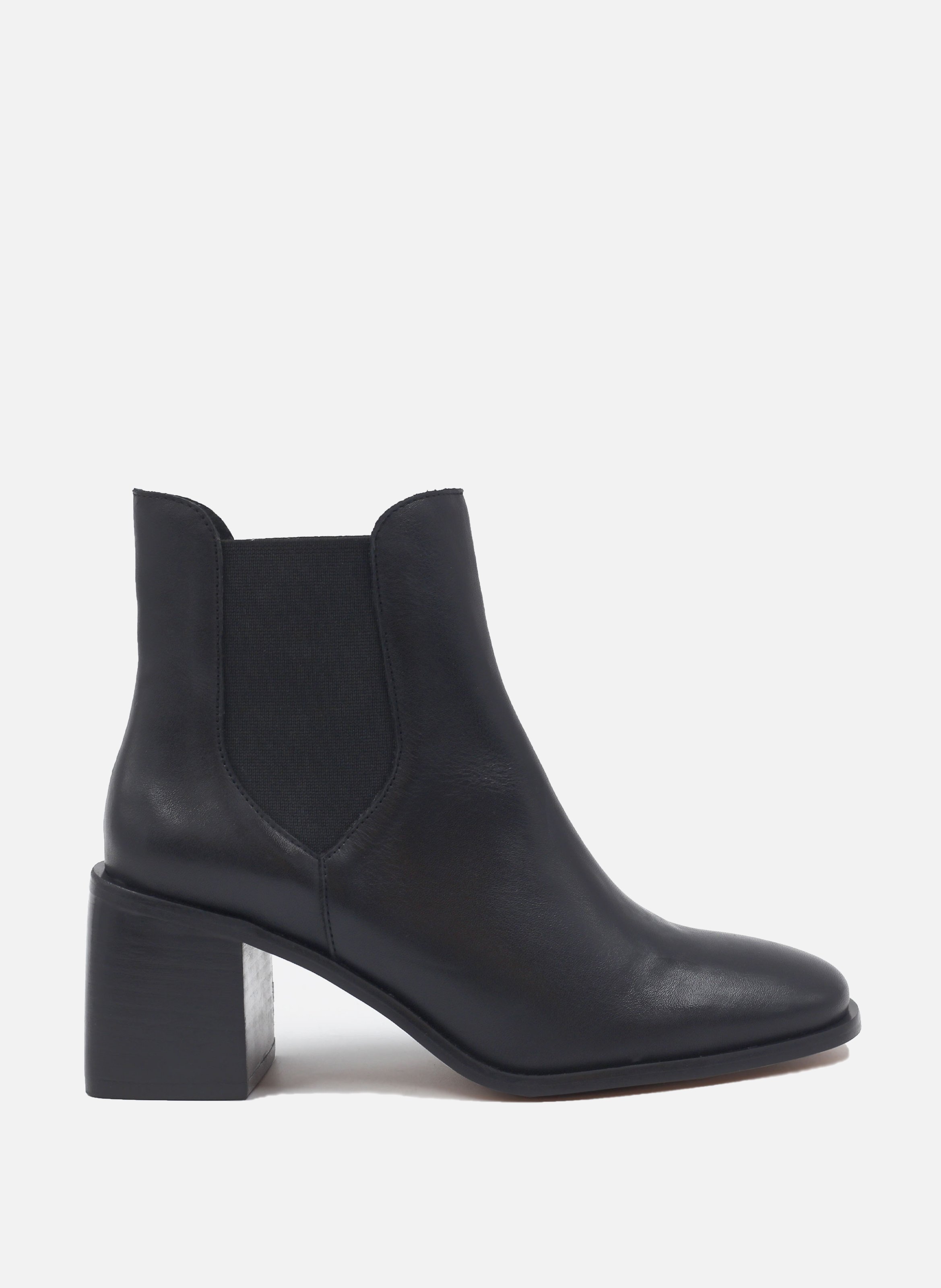 Heeled leather Chelsea boots JULES & JENN Black