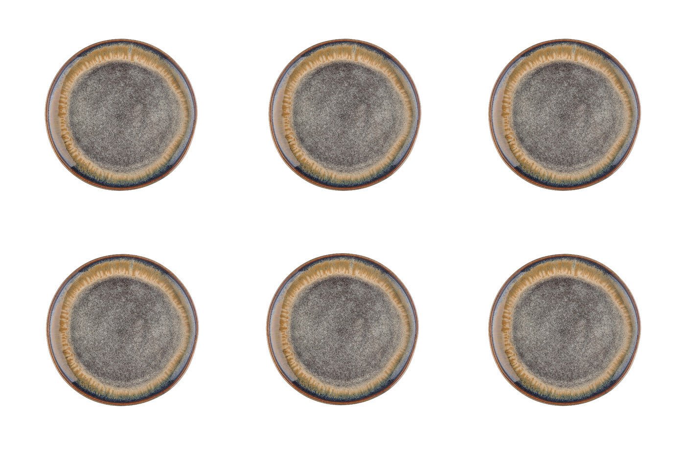 Stoneware plate - 6 pieces BJORN Brown