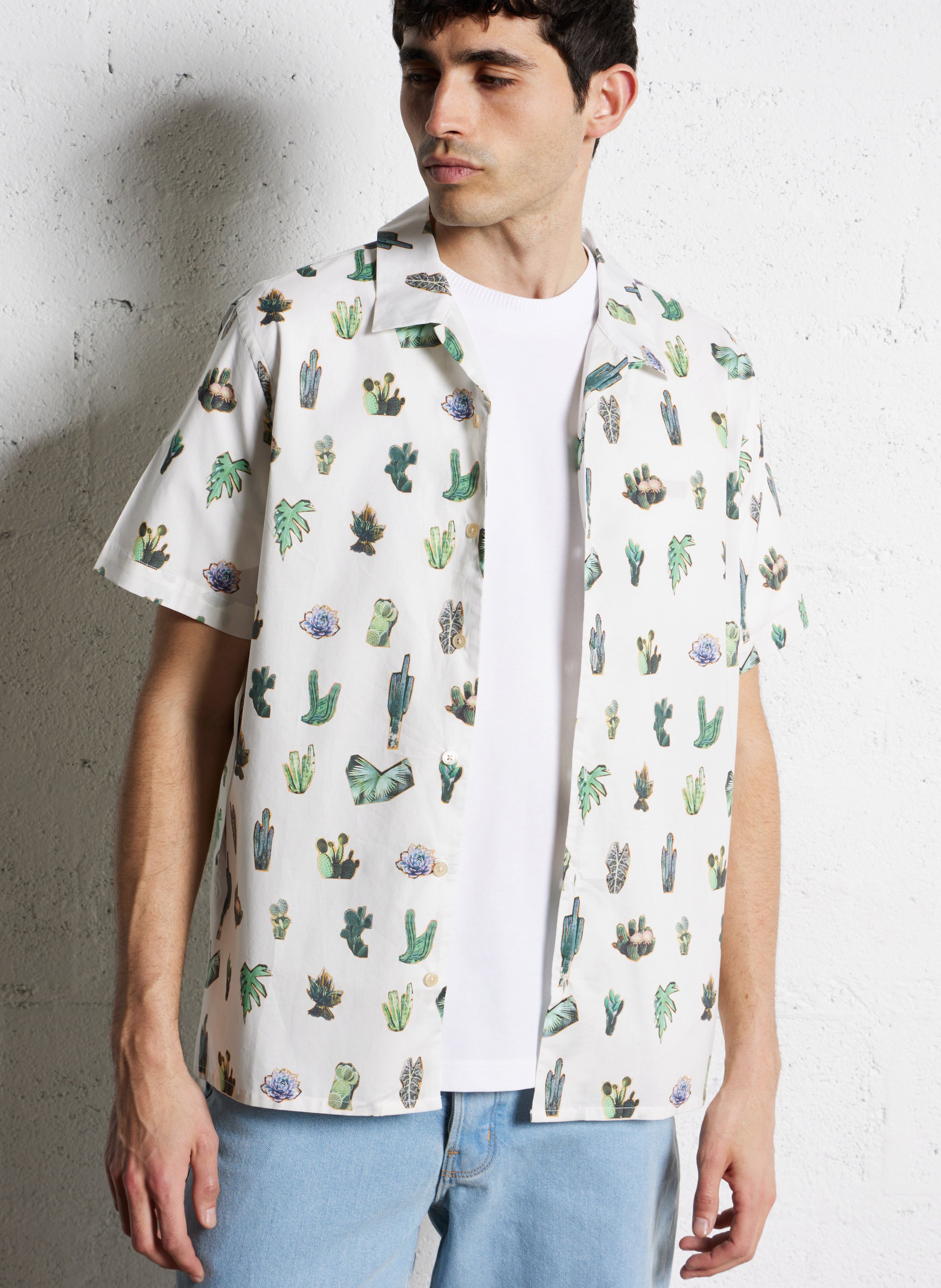 Chemise col classique manches contrastantes en coton PAUL SMITH White