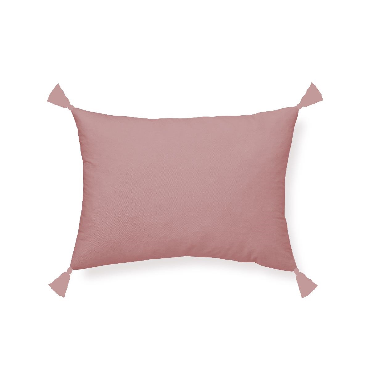 Removable pom-pom cushion in cotton gauze TODAY LINGE DE MAISON Pink