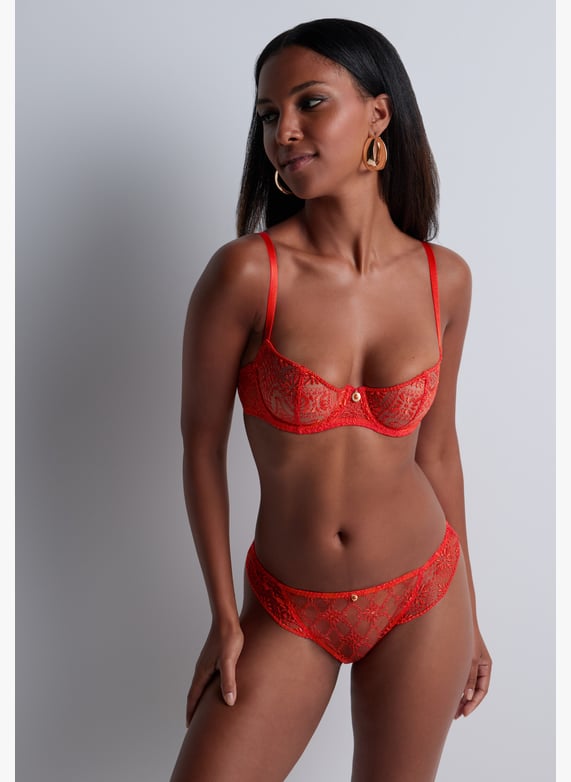 Underwired demi-cup bra | Red by AUBADE Underwired demi-cup bra Red