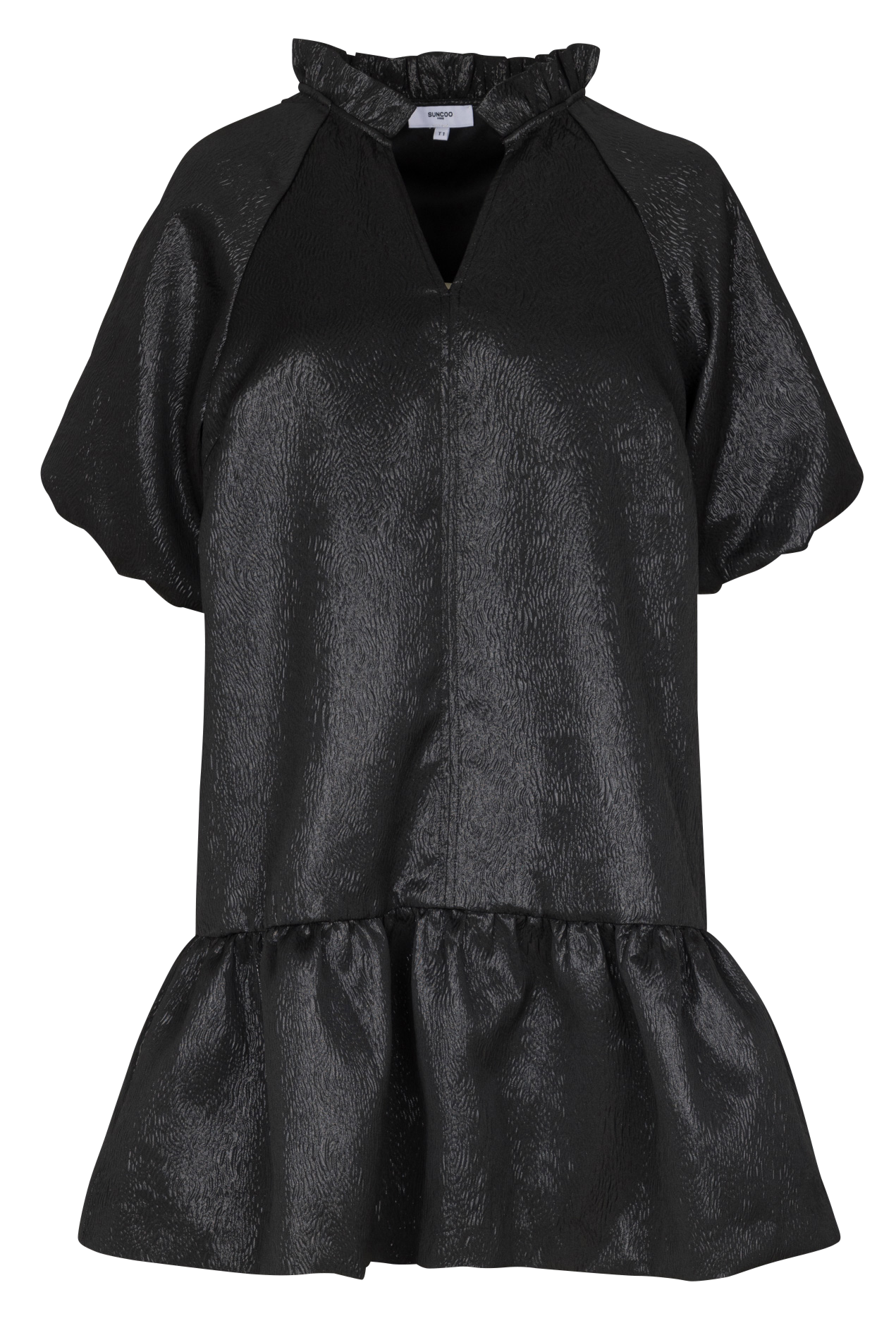 Short straight metallic dress SUNCOO Black