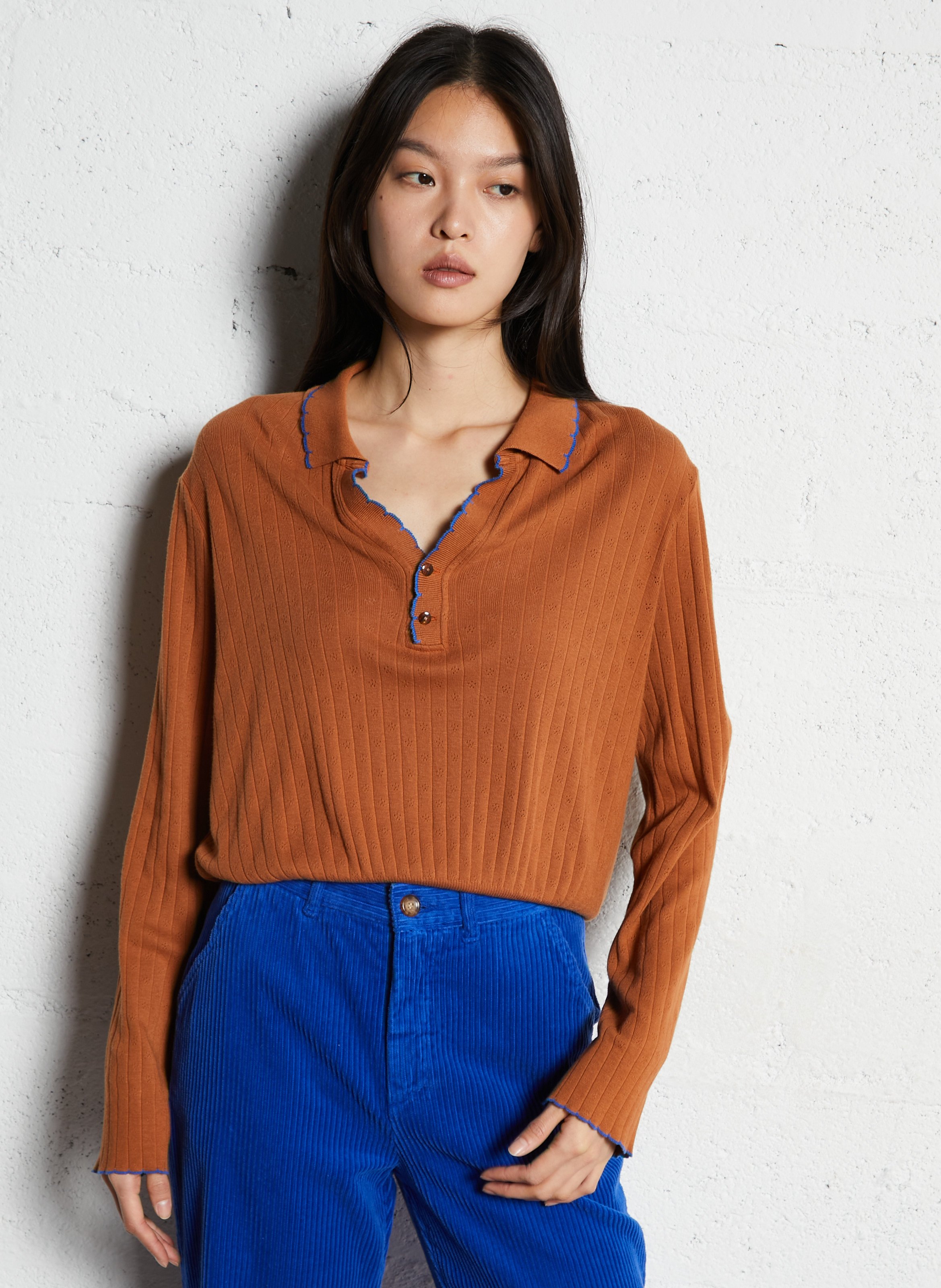 Bedrucktes Trapez-Top aus Baumwolle EMILE ET IDA Braun