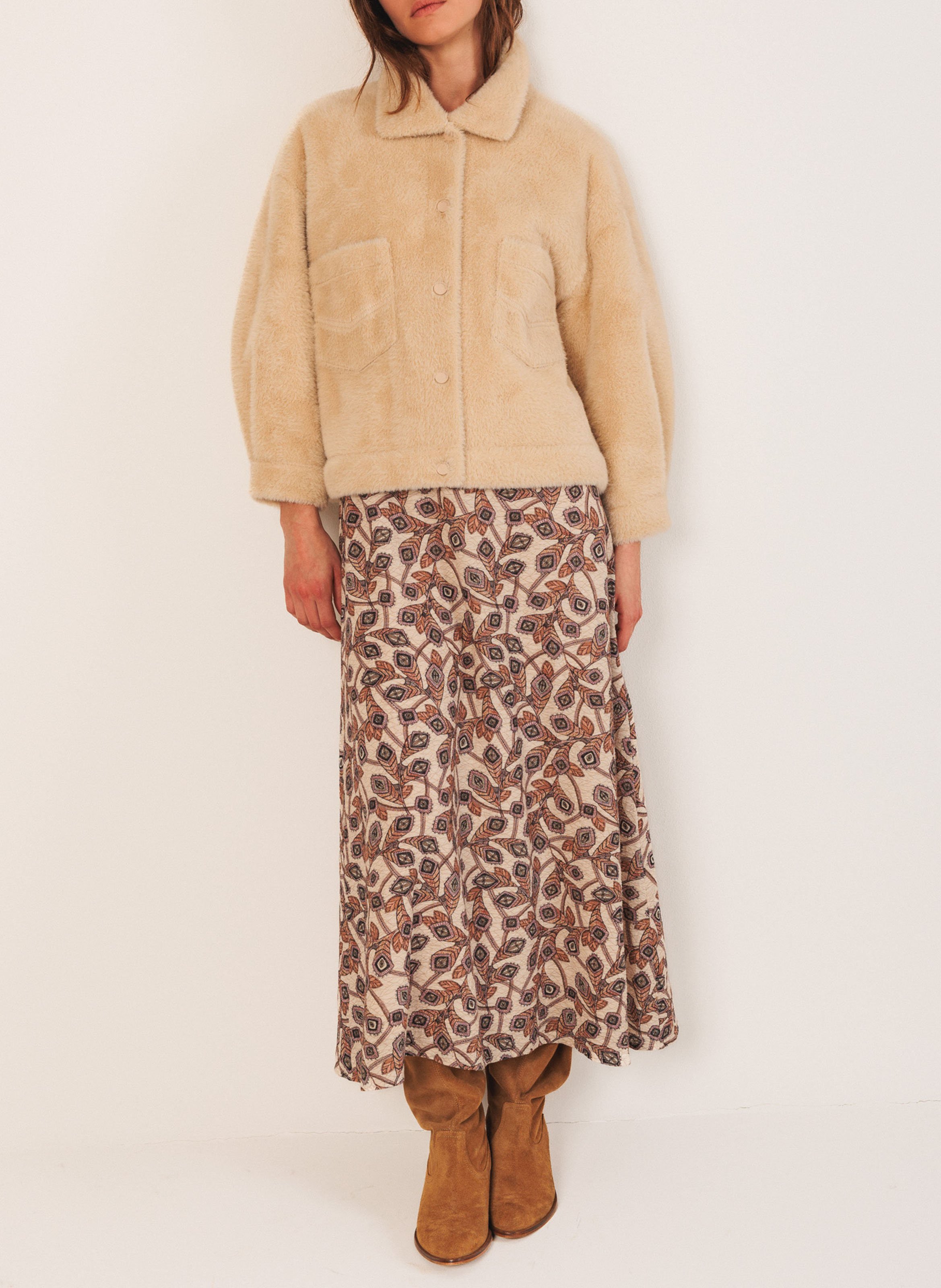 Veste oversize col classique INDI & COLD Beige