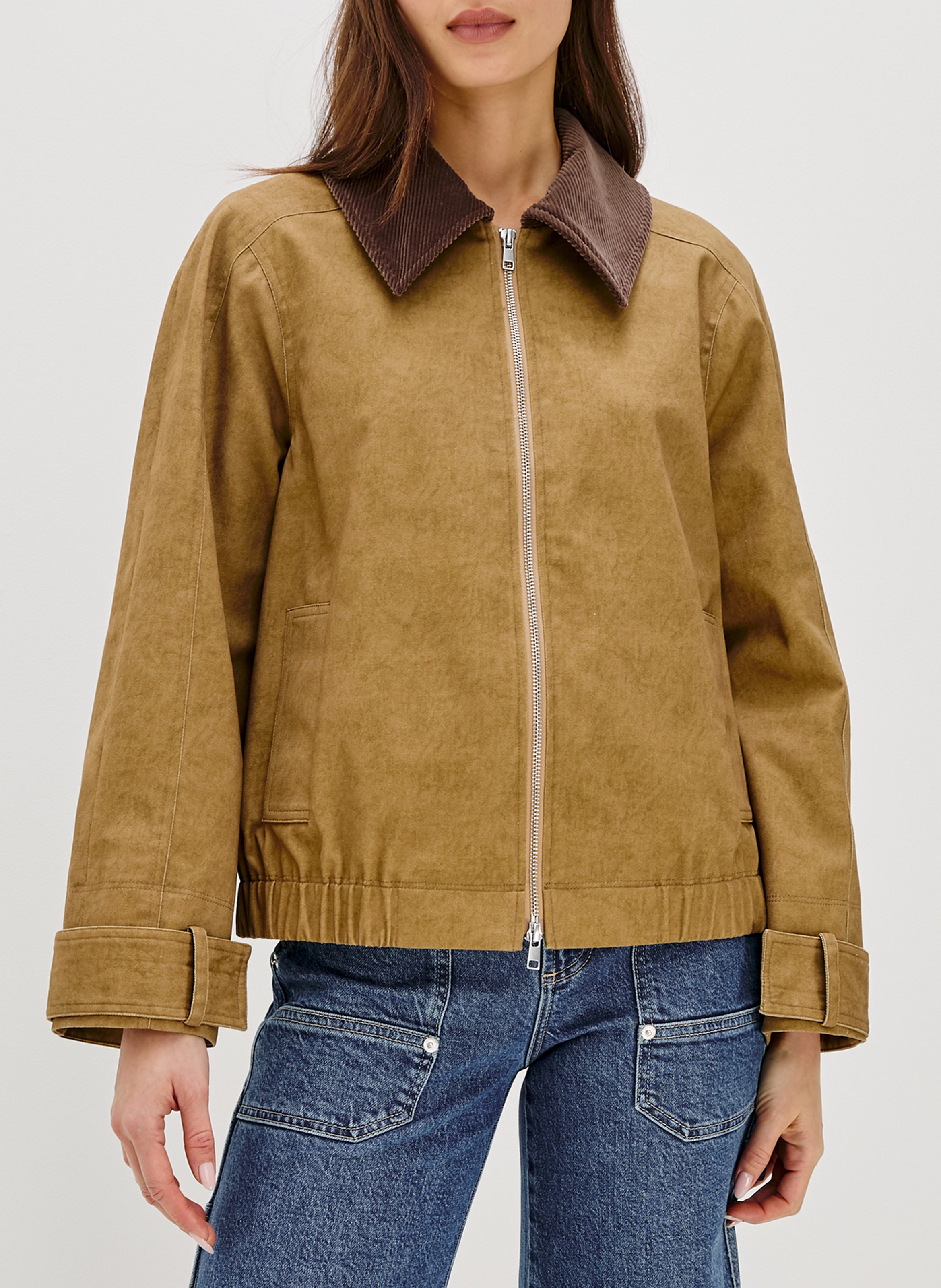 Veste col classique en coton RAILS Beige